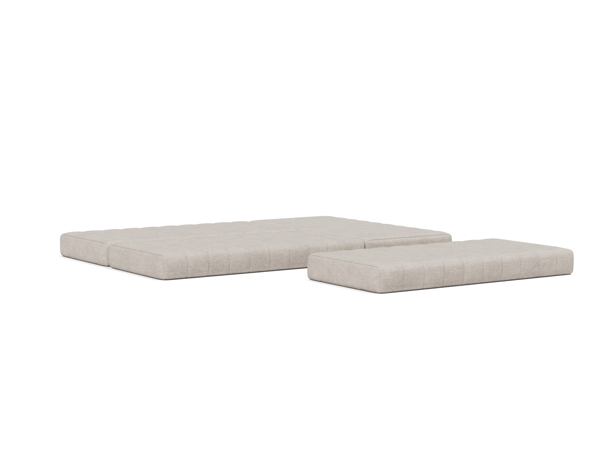 Eck-Schlafsofa CozyPad L-Form mit Armlehne Chenille Yuveno 471-Sand