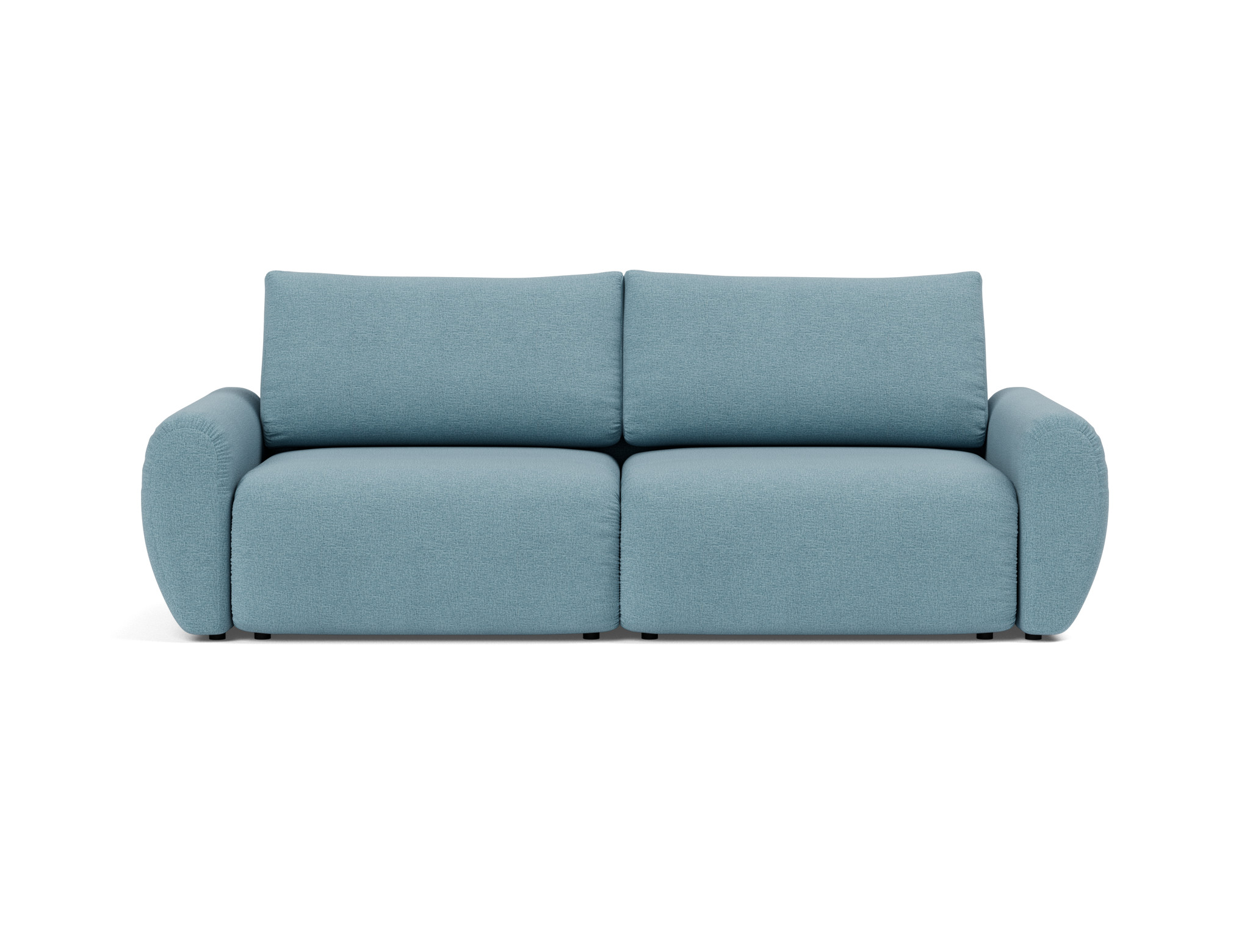 Schlafsofa Norum mit Curve-Armlehnen Flachgewebe Mixed Dance 525-Light-Blue