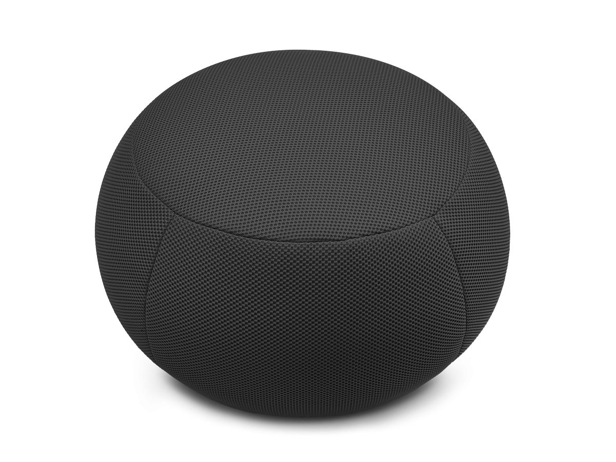 Bobochic Hayden Pouf, rund Mesh-Stoff Schwarz, 60 cm