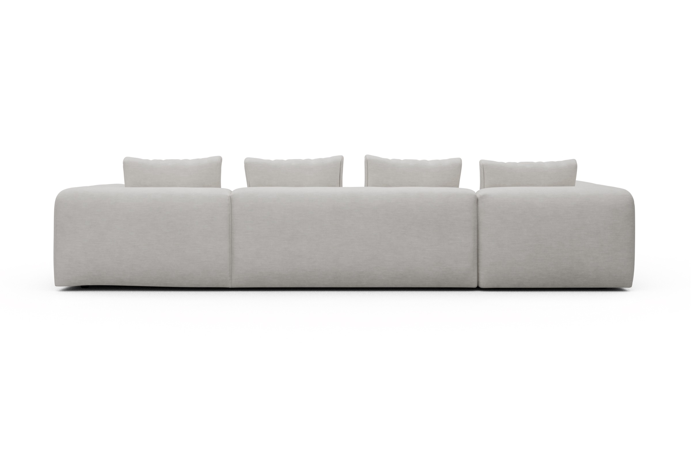 Wohnlandschaft Fred Chaiselongue rechts mit 2-Sitzer und lange Armlehne links Vivus-Dusty-Off-White