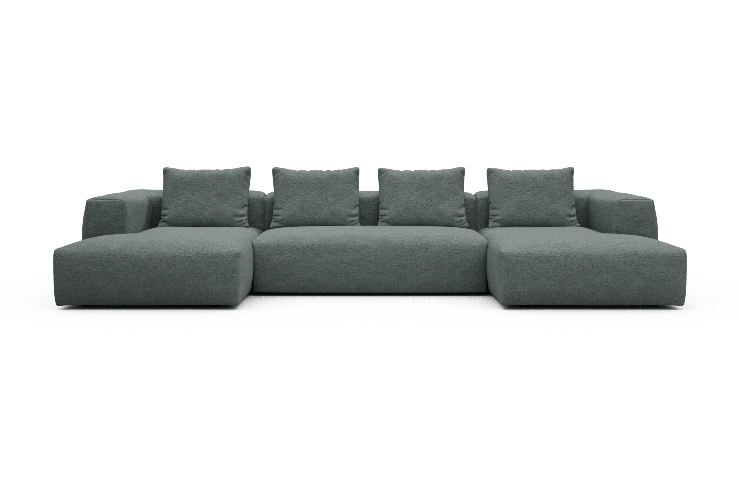 Skandi Home Wohnlandschaft Fred mit 2-Sitzer und Chaiselongue beidseitig Carreno-Ice-Blue moebelfaktor