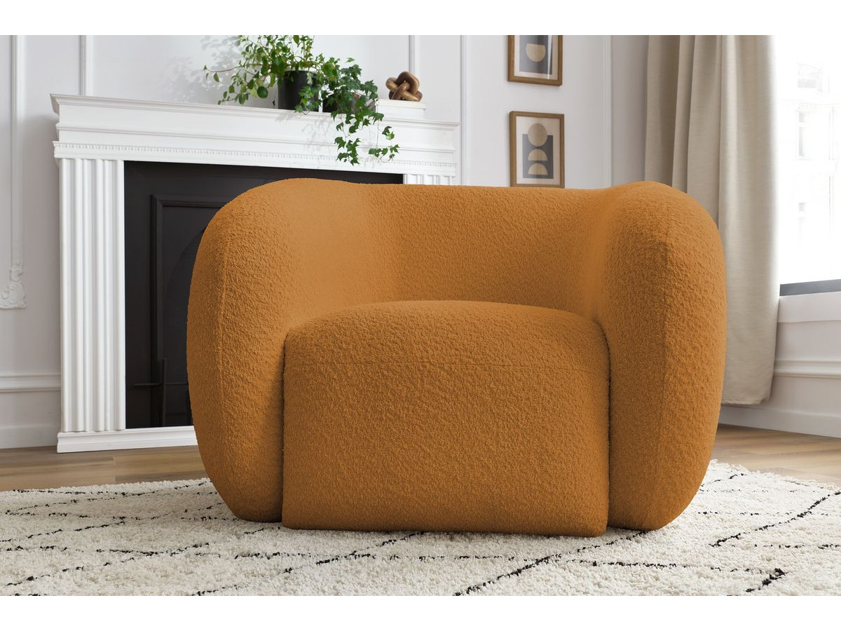 Bobochic Celine Sessel Bouclé-Stoff Gelb