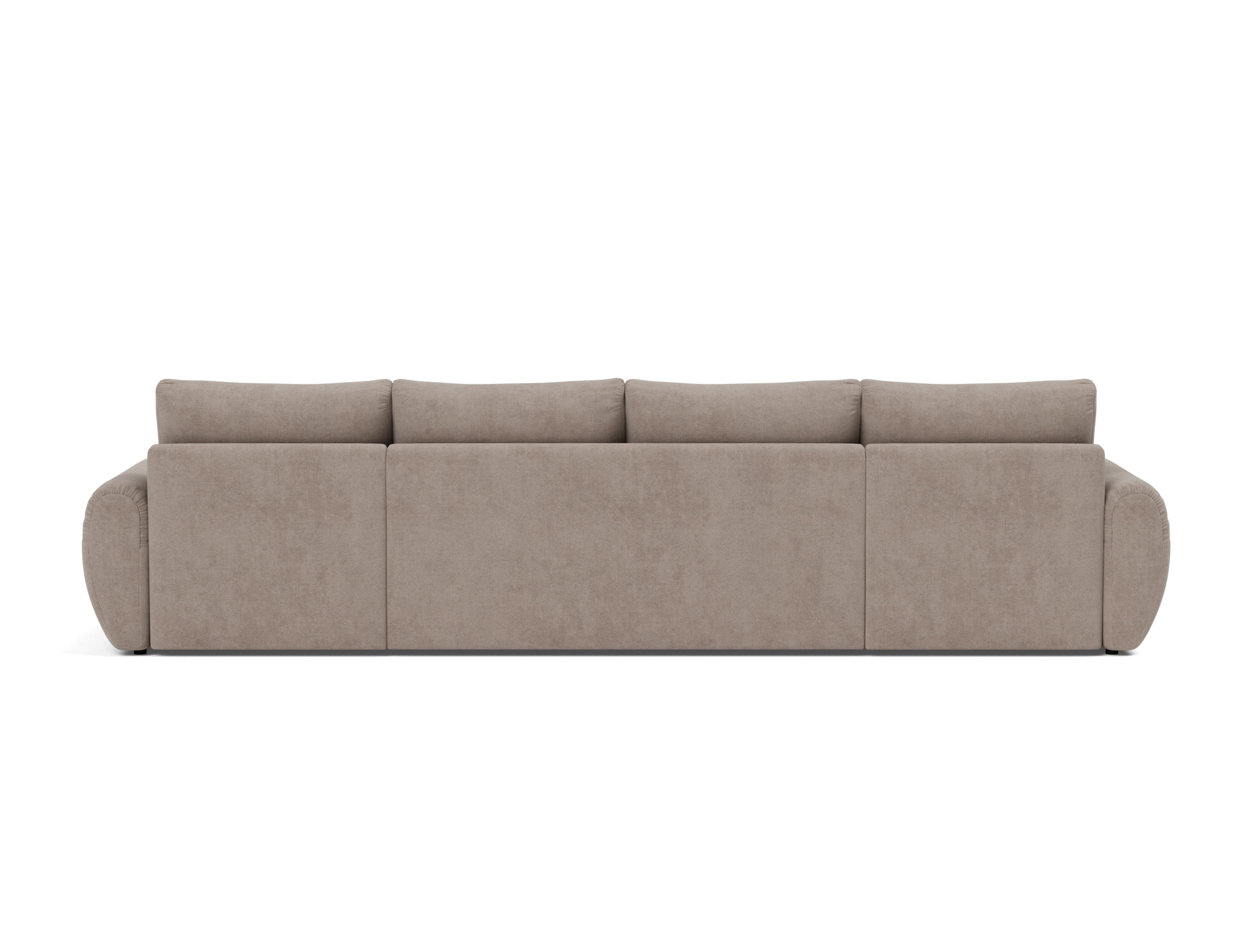 Schlafsofa Norum U-Form mit Curve-Armlehnen Kord Cordufine 318-Beige