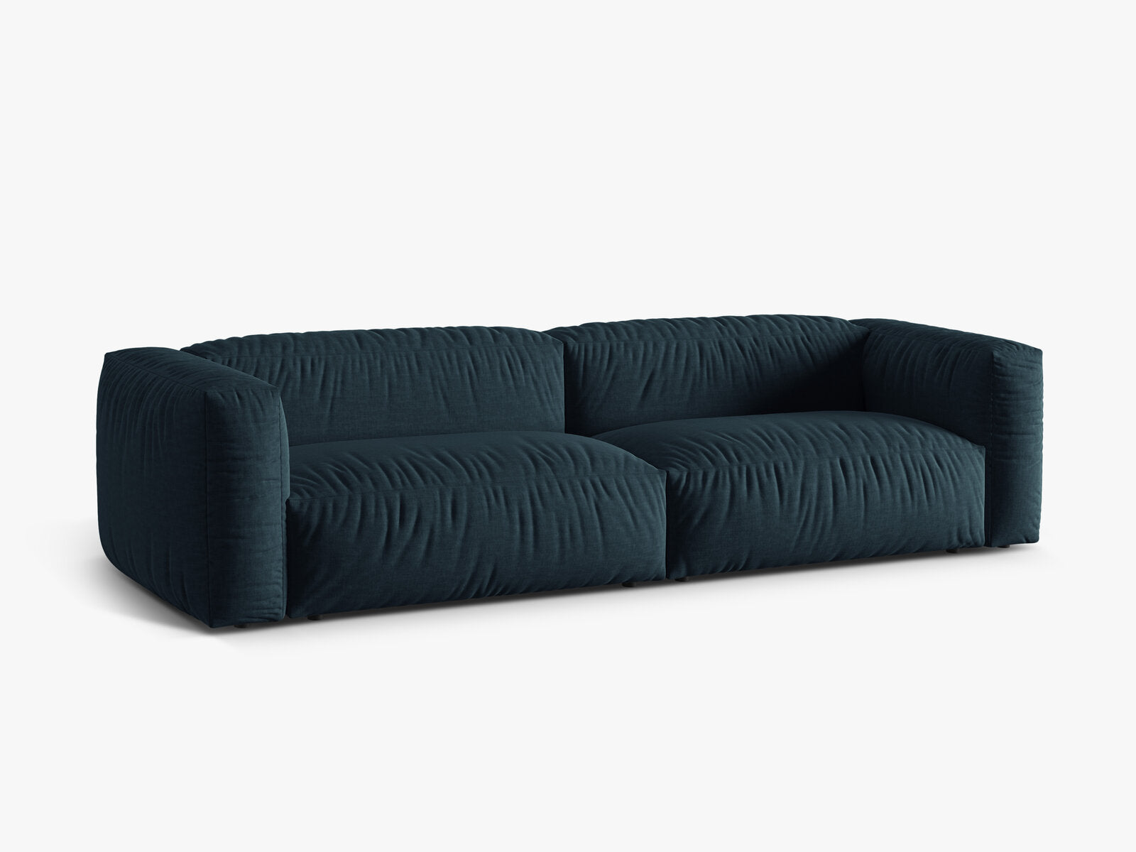 Micadoni Sofa Martina 4-Sitzer Strukturierter Stoff Boston Jeansblau