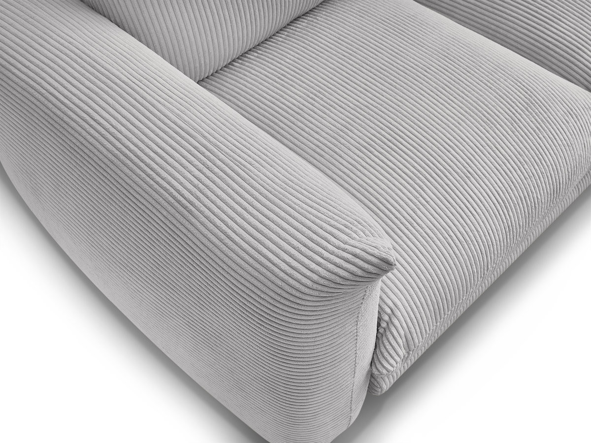 Bobochic Ernest Sofa 3-Sitzer mit Pouf 193 × 106 cm Cordsamt Hellgrau