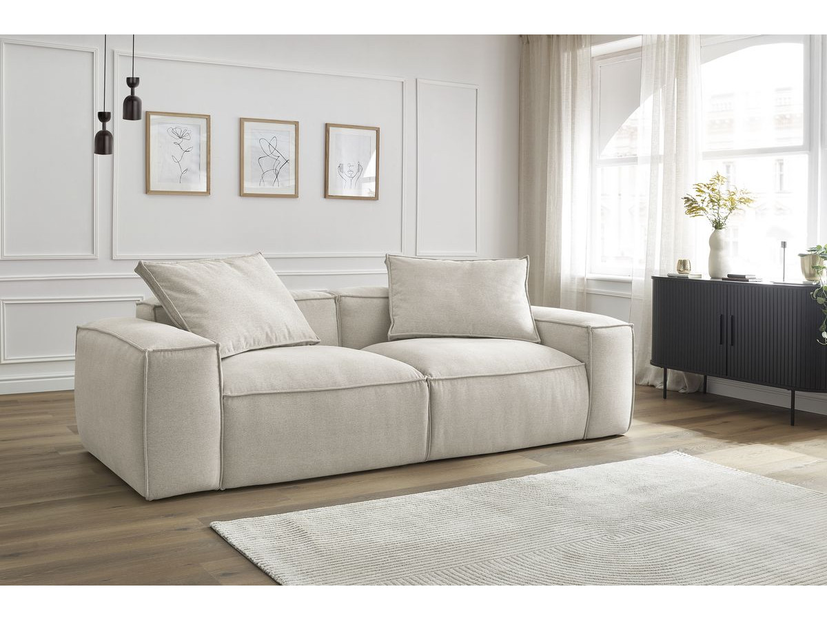 Bobochic Boheme Sofa 3-Sitzer Melange-Stoff Beige
