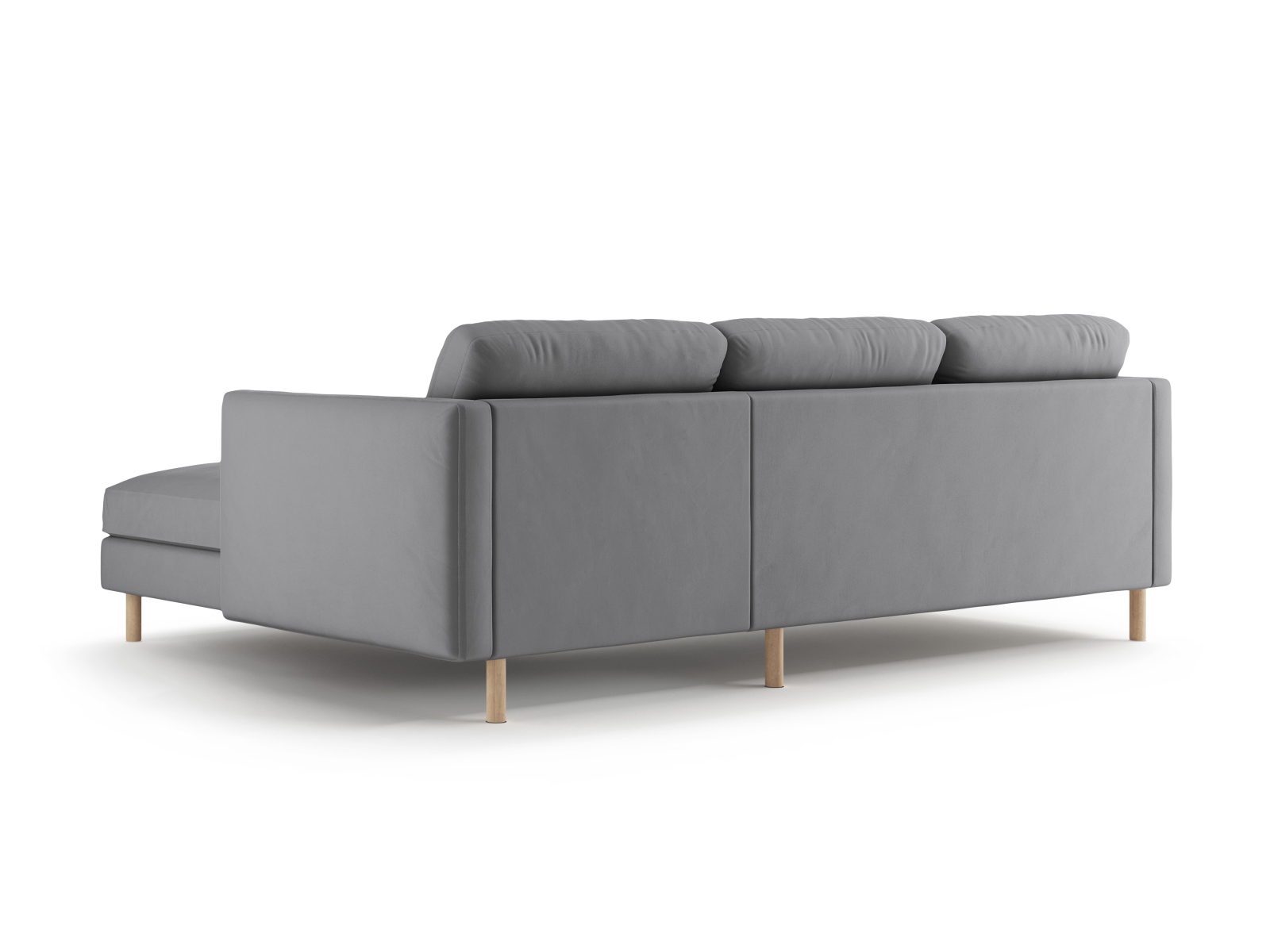 Micadoni Ecksofa Eden Groß 3-Sitzer Rechts Samt Grau