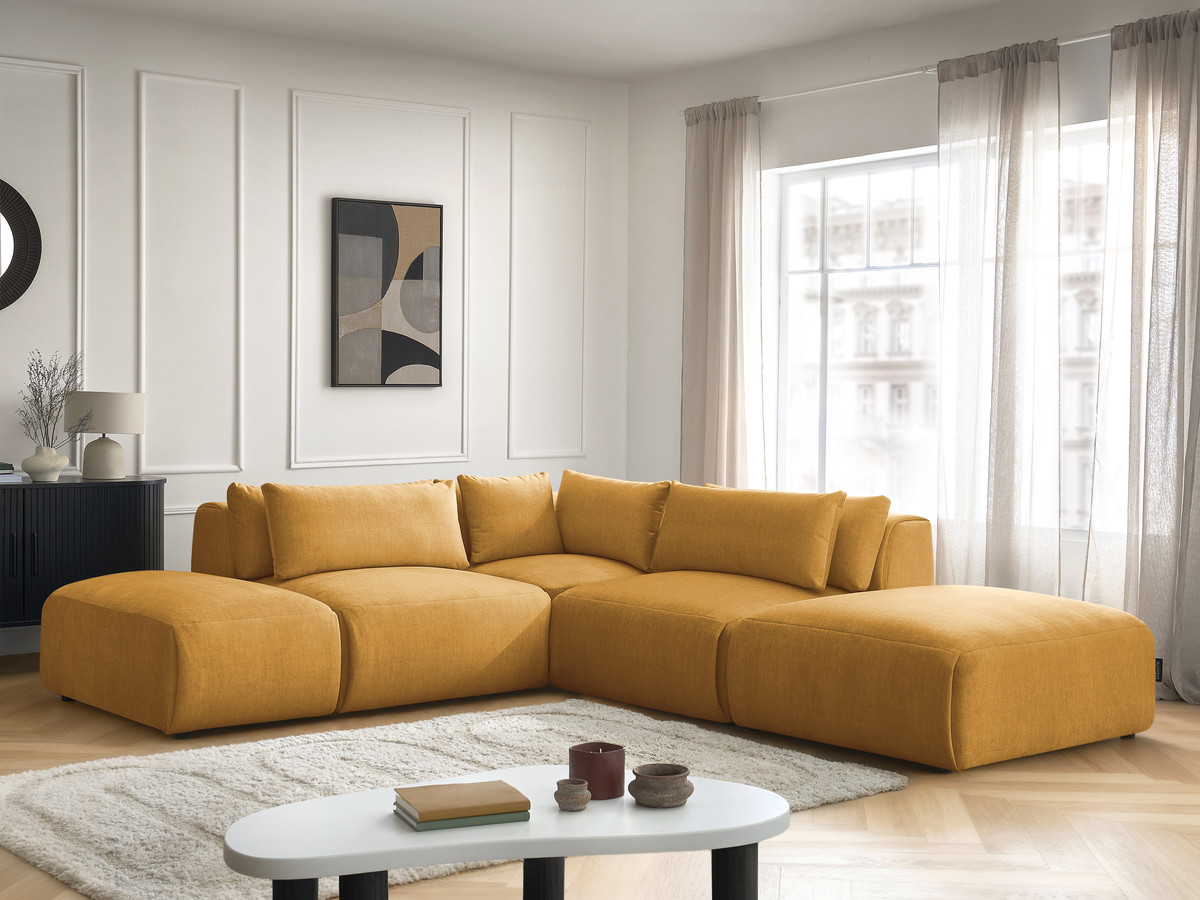 Bobochic Jana Ecksofa Samt Gelb
