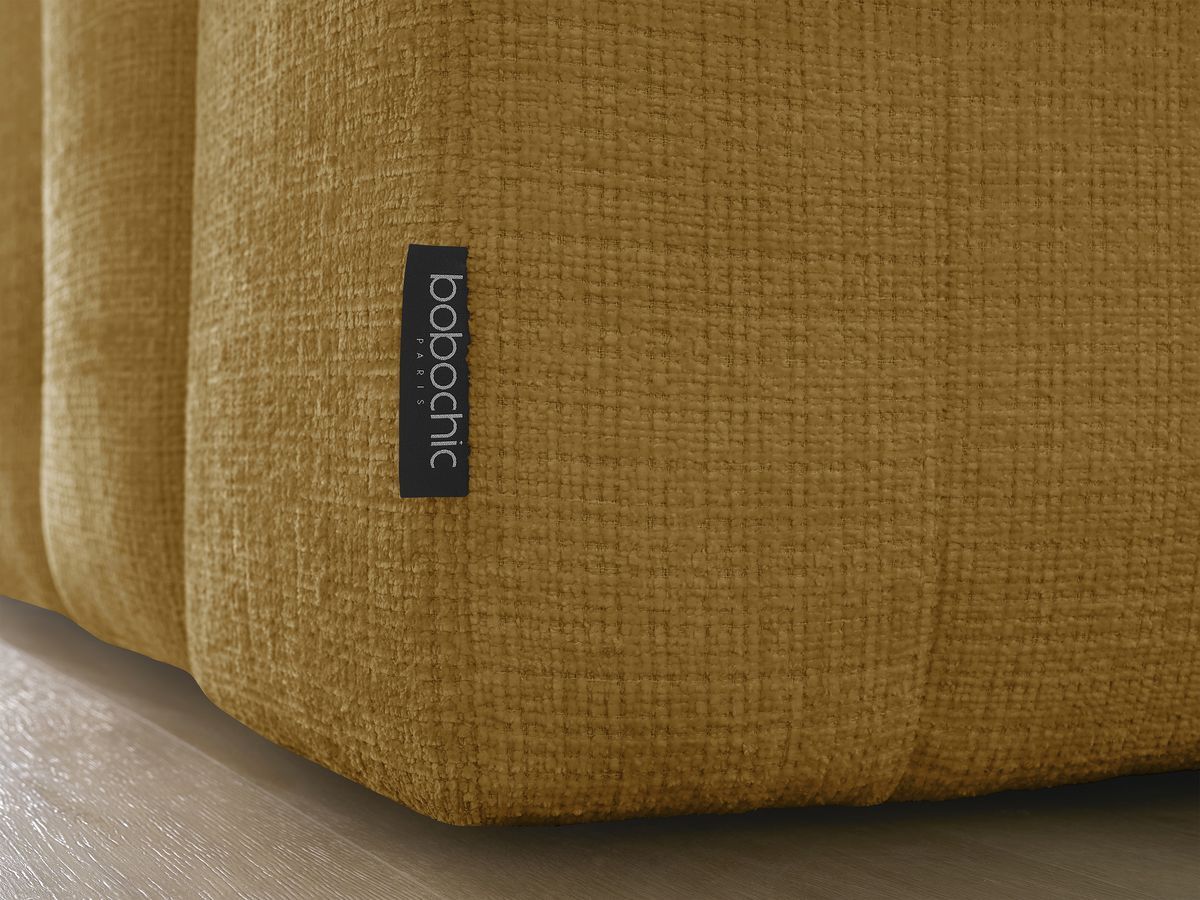 Bobochic Anakin Sofa 3-Sitzer, 2 Kissen Strukturstoff Gelb