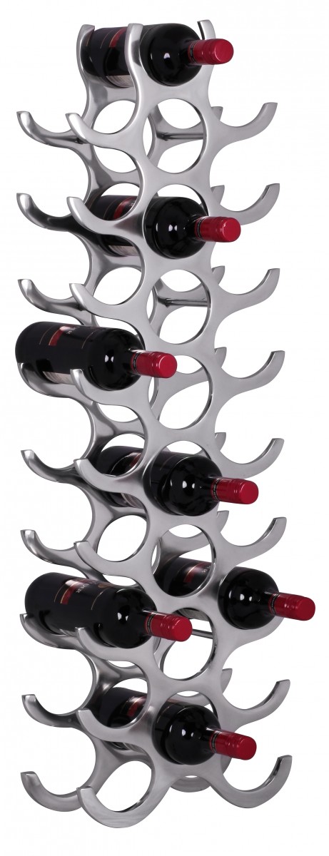 Flaschenregal Vinstra Aluminium Silber 31 × 14 × 98 cm