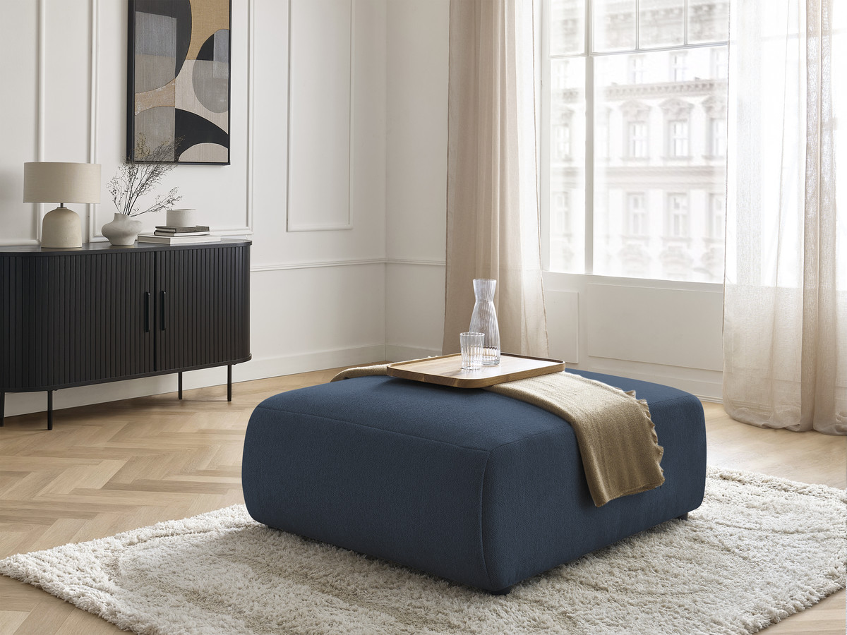 Bobochic Jana Pouf 94 × 114 cm Melange-Stoff Blau