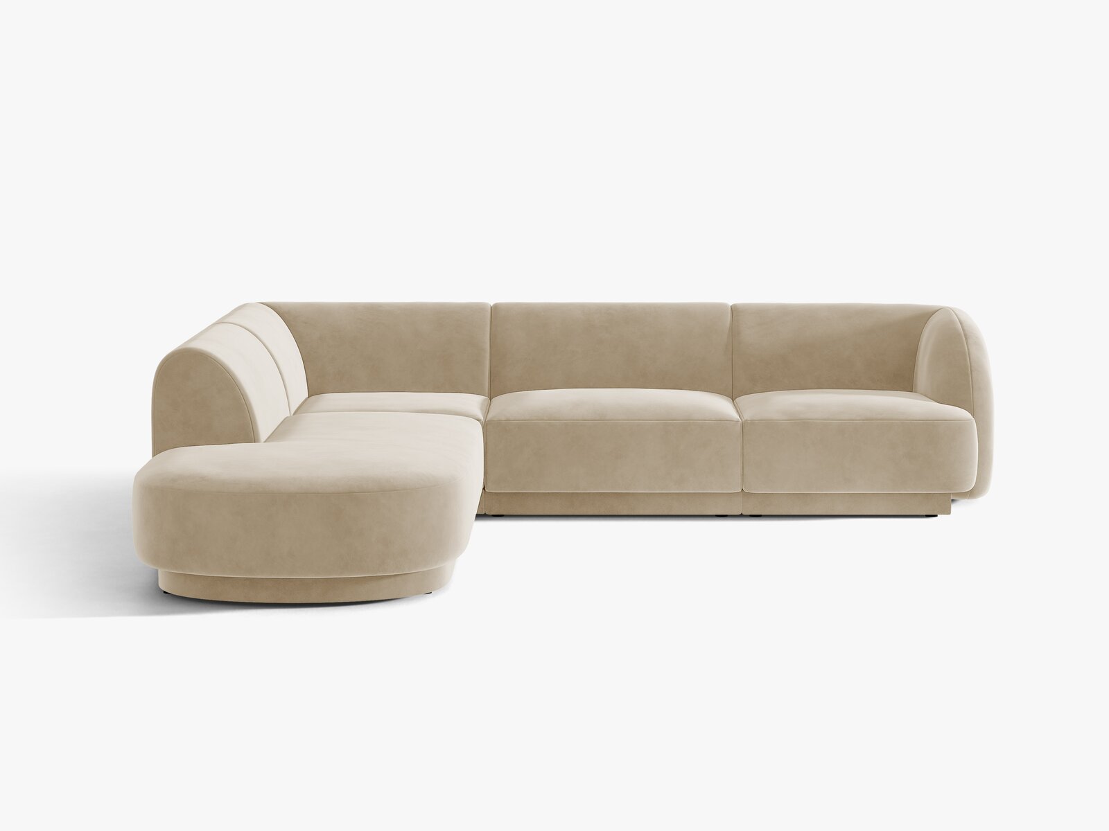 Micadoni Ecksofa Miley 6-Sitzer Samt Venus Beige Links