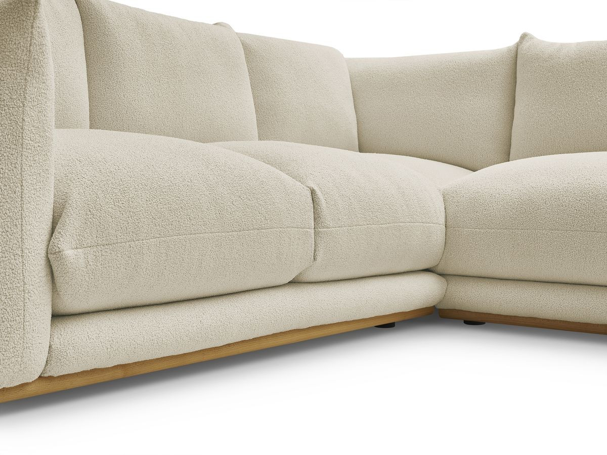 Bobochic Ernest Ecksofa mit Pouf Bouclé-Stoff Beige
