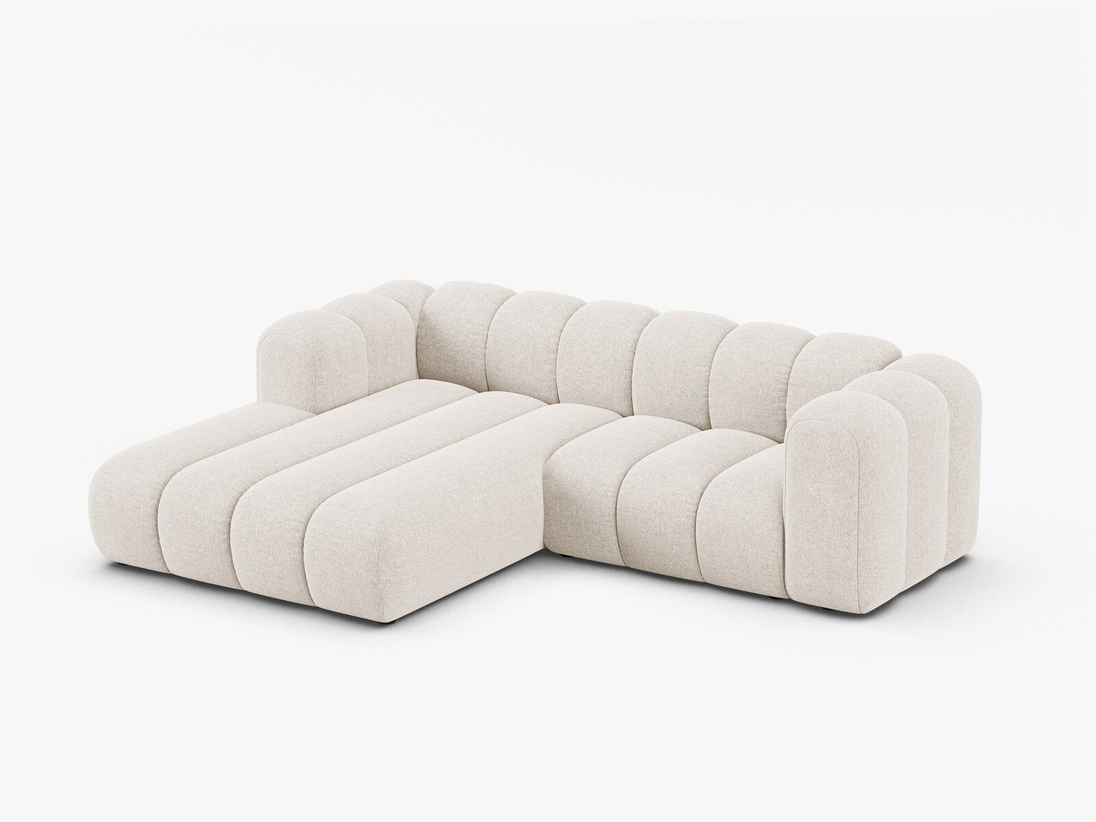 Micadoni Modulares Ecksofa Lupine 3-Sitzer Links Chenille Eden Helles Beige