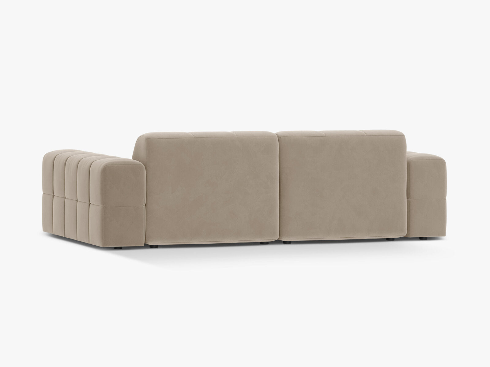Micadoni Sofa Jennifer 3-Sitzer Samt Bluvel Dunkelbeige