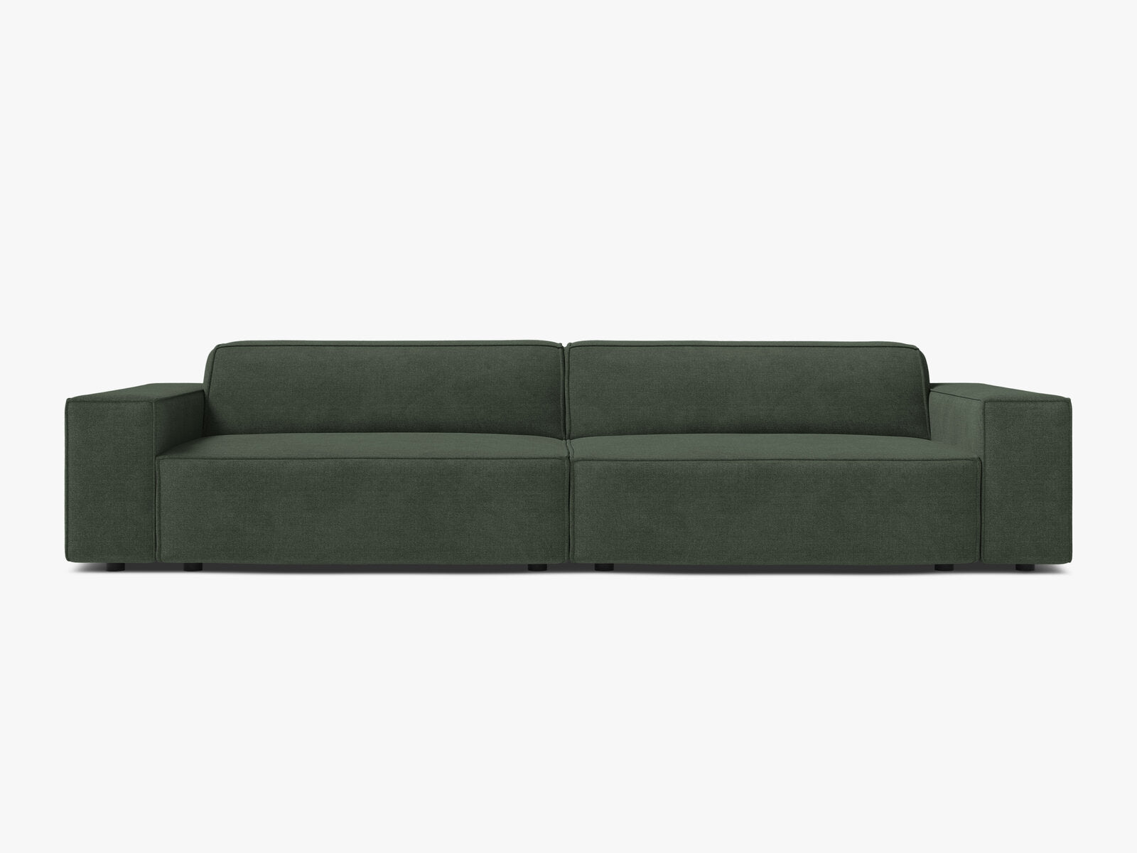 Micadoni Sofa Jodie 4-Sitzer Strukturierter Stoff Liberty Moßgrün