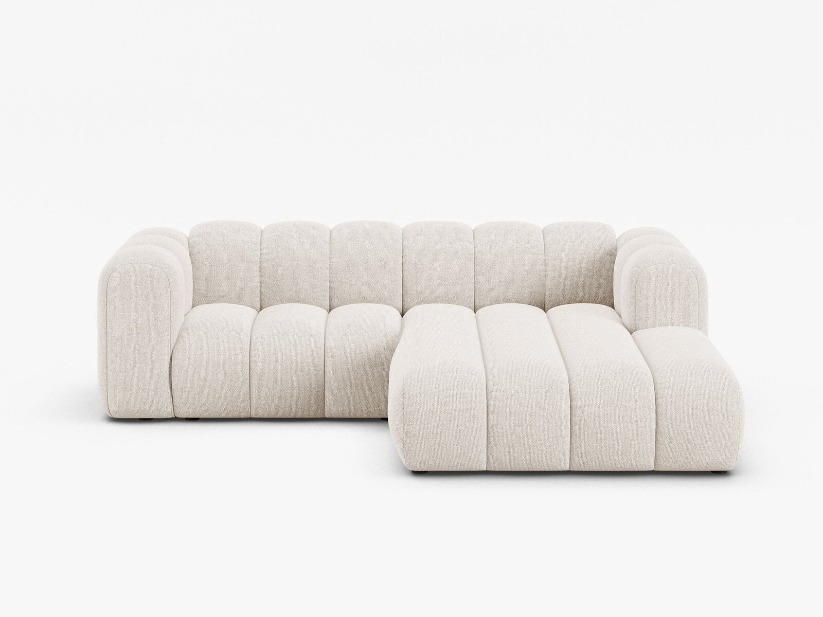 Micadoni Modulares Ecksofa Lupine 3-Sitzer Rechts Chenille Eden Helles Beige