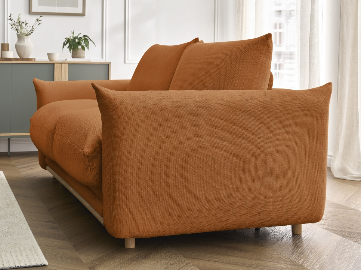 Bobochic Ernest Schlafsofa 3-Sitzer, Liegefläche 190 × 140 / 160 cm Stoff Orange, Liegefläche 140 × 190 cm