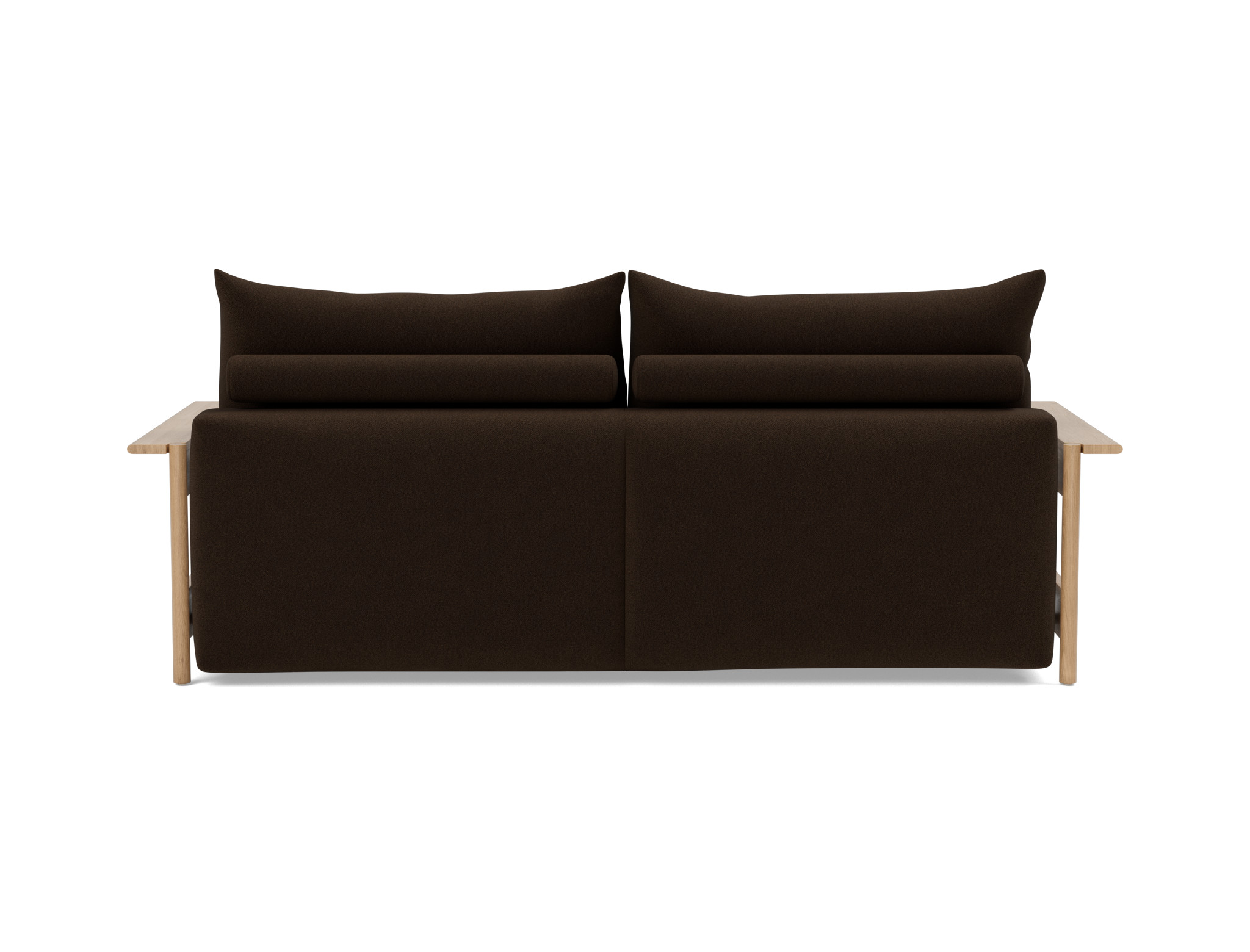 Schlafsofa Malloy Wood Strukturierter Stoff Taura 358-Chocco