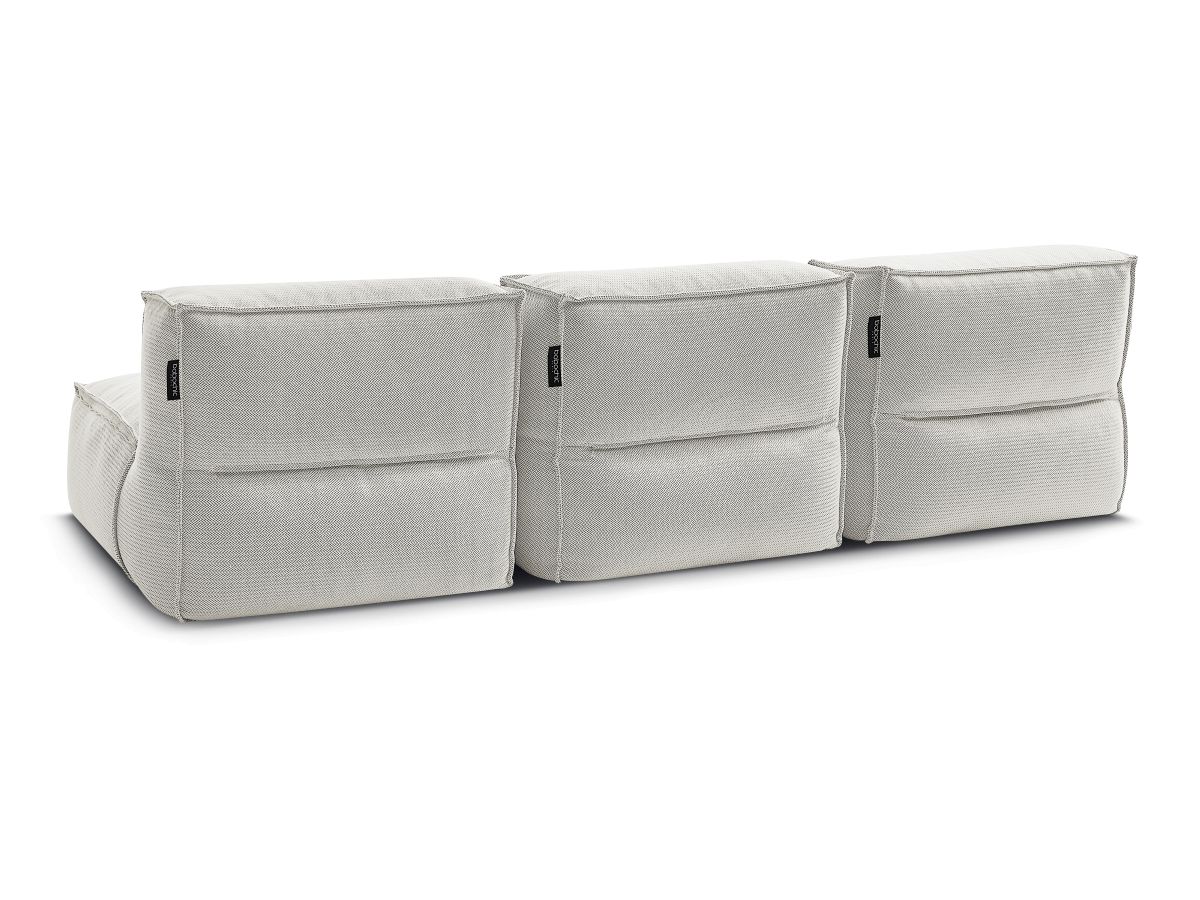 Bobochic Biarritz Gartensofa 3-Sitzer Melange-Stoff Beige