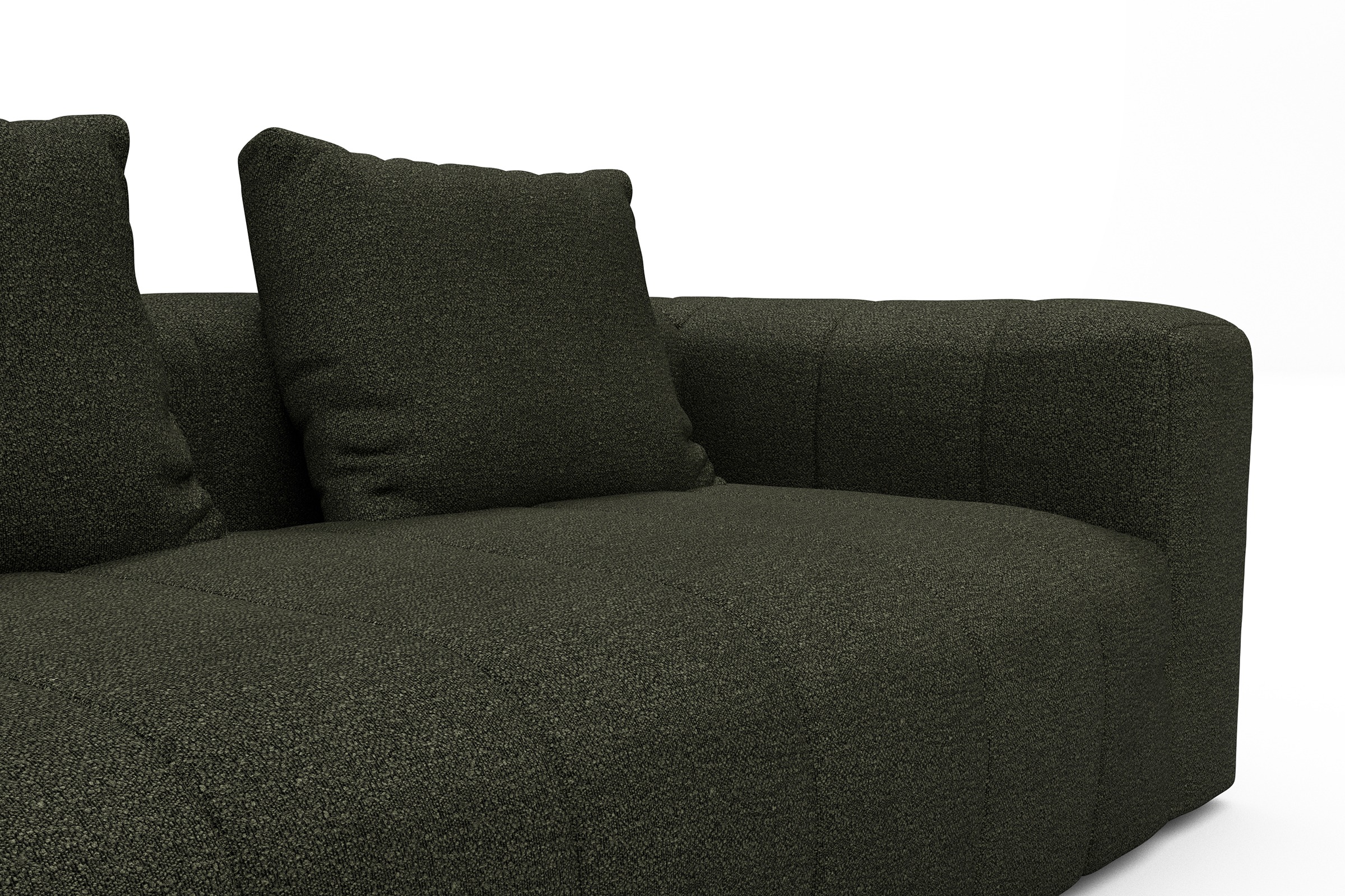 Sofa Hugo 3-Sitzer Boucle-Forest-Green