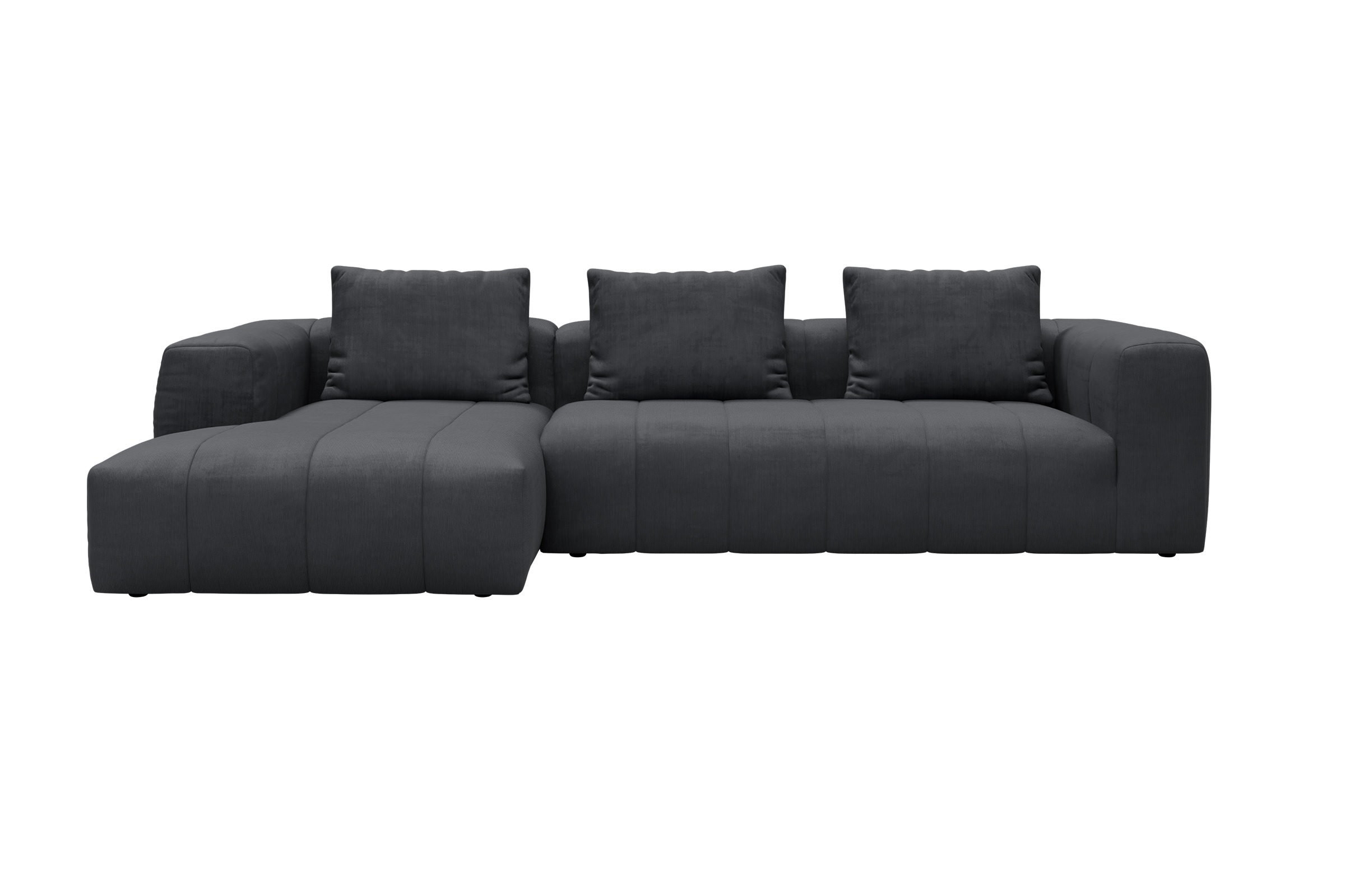 Hugo 2,5-Sitzer Armlehne rechts mit Chaiselongue Cordufine-Slate-Grey moebelfaktor