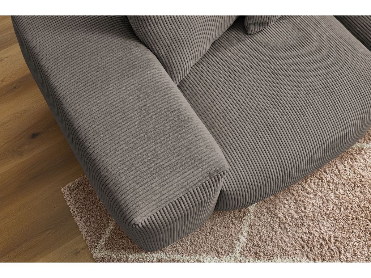 Bobochic Voltaire Sofa 3-Sitzer 248 × 100 cm Cordsamt Taupe