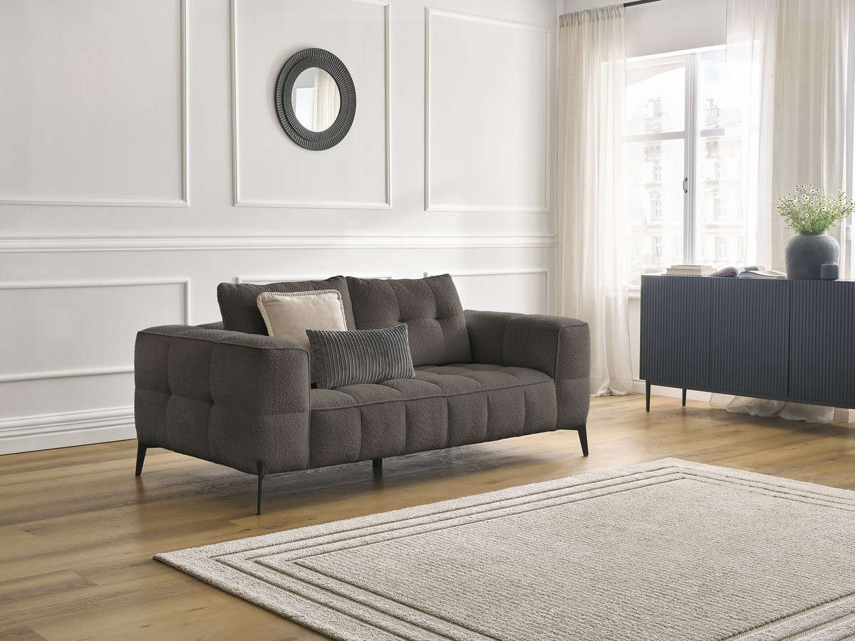 Bobochic Anis Sofa 2-Sitzer Bouclé-Stoff Braun
