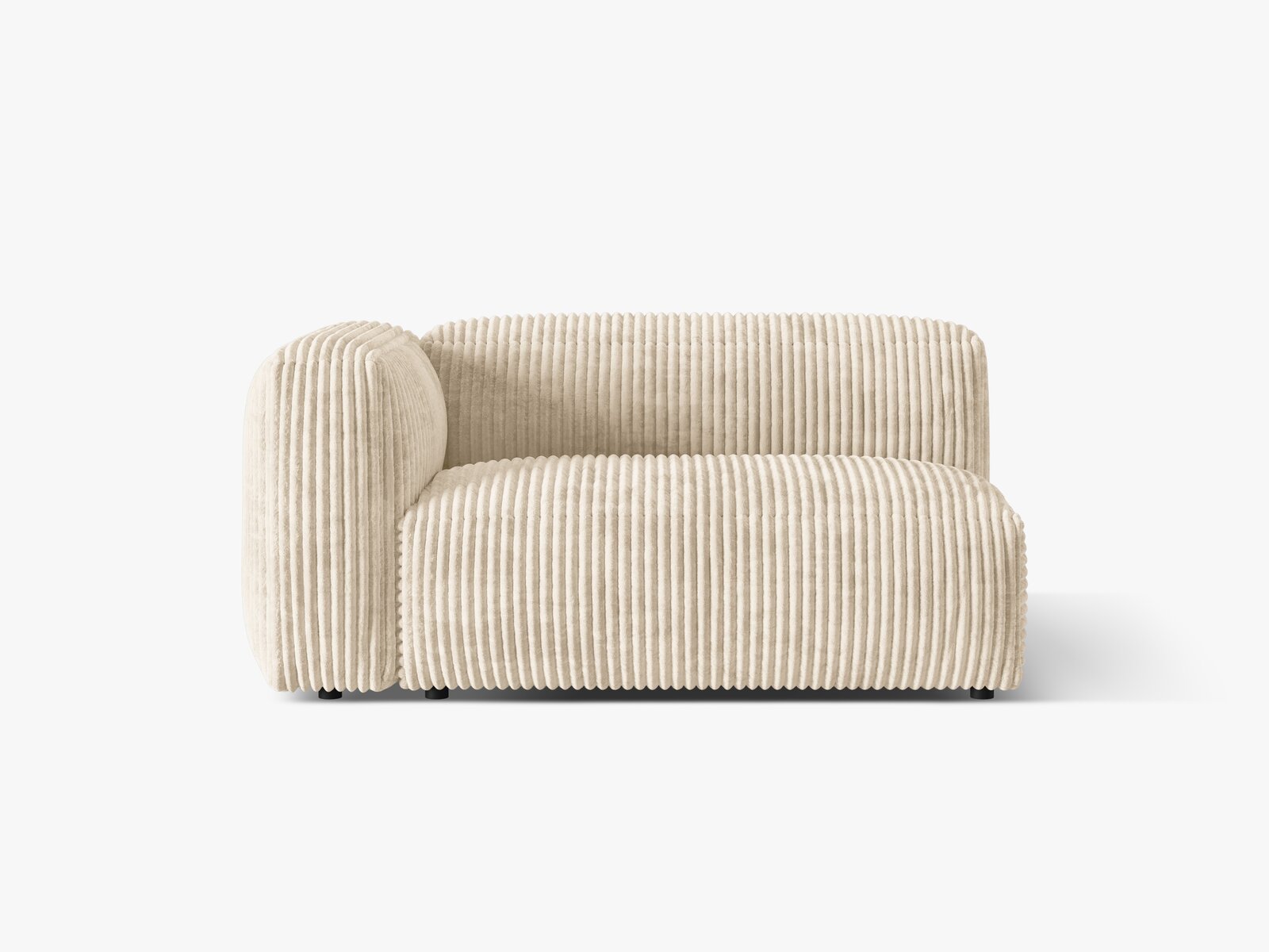 Micadoni Eckmodul Martina 1-Sitzer Groß Links Kord Tilia Helles Beige