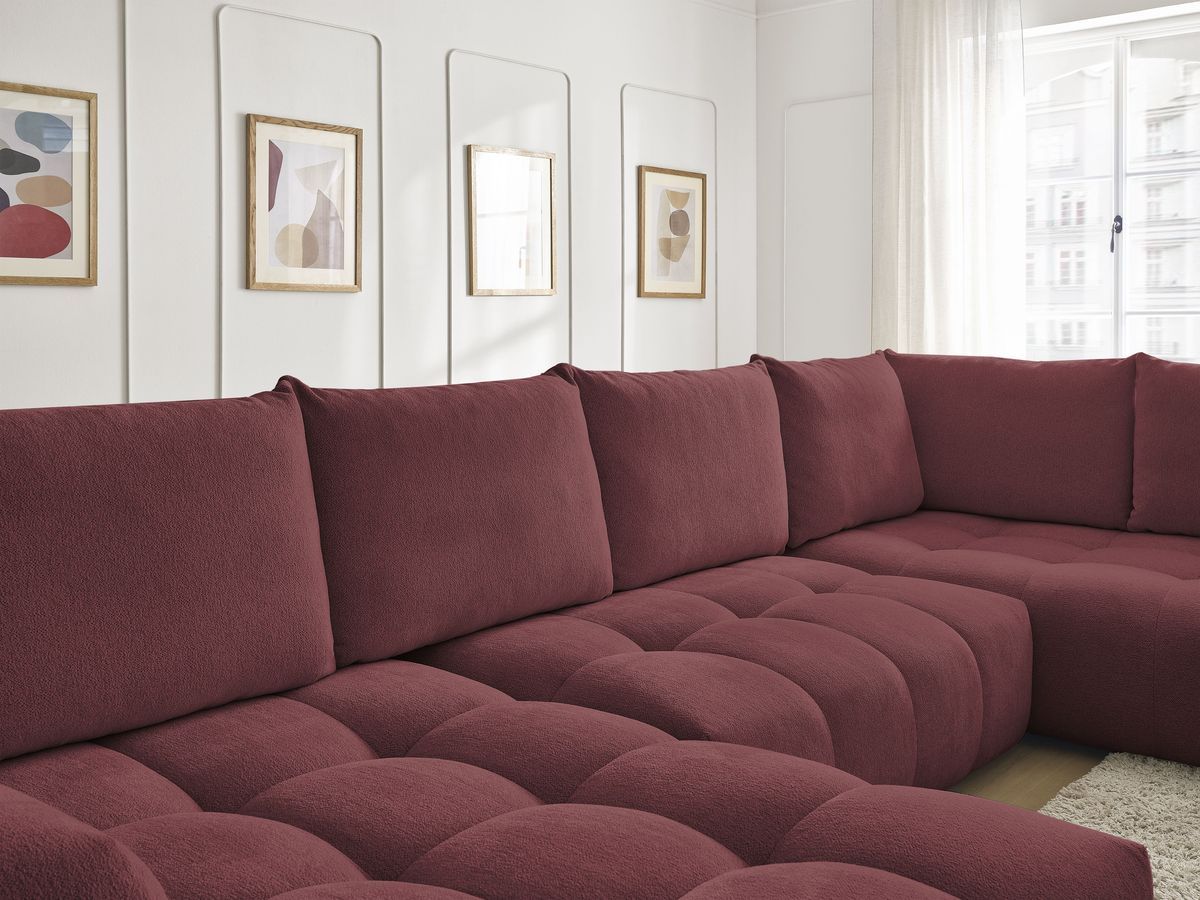 Bobochic Everest Wohnlandschaft, 6 Kissen Melange-Stoff Rot Ecke links