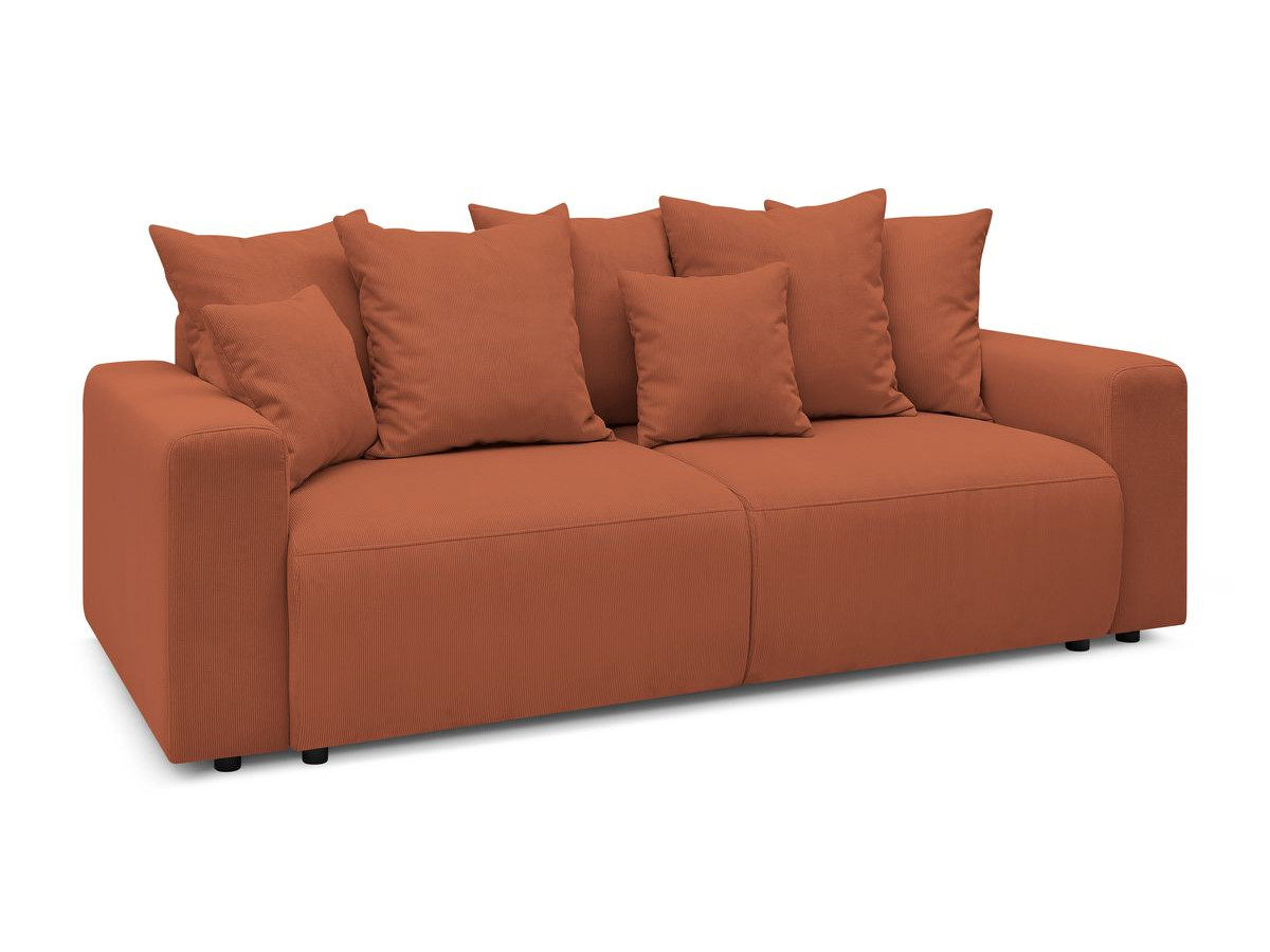 Bobochic Envy Schlafsofa 3-Sitzer mit Bettkasten Cordsamt Orange