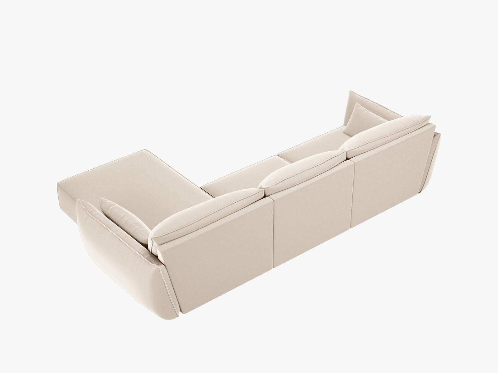 Micadoni Ecksofa Kaelle 4-Sitzer Rechts Samt Bluvel Helles Beige