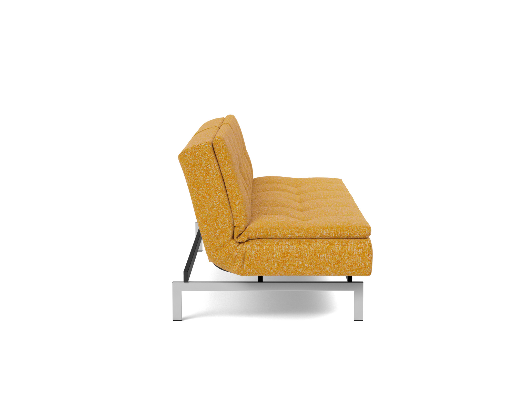 Schlafsofa Dublexo Boucle Skandi 536-Ochre Beine Chrom