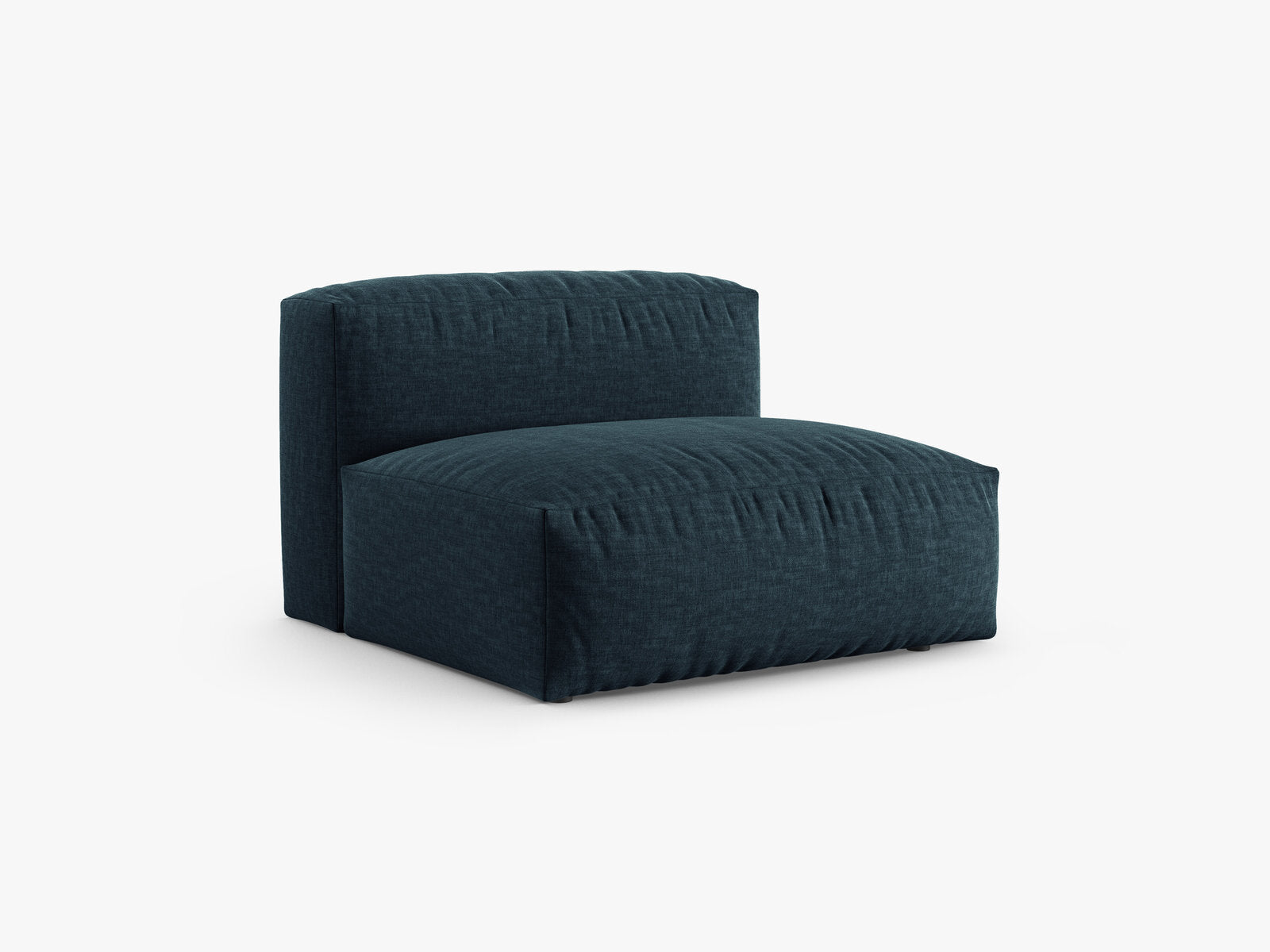 Micadoni Mittelmodul Martina 1-Sitzer 90cm Sitztiefe Strukturierter Stoff Boston Jeansblau