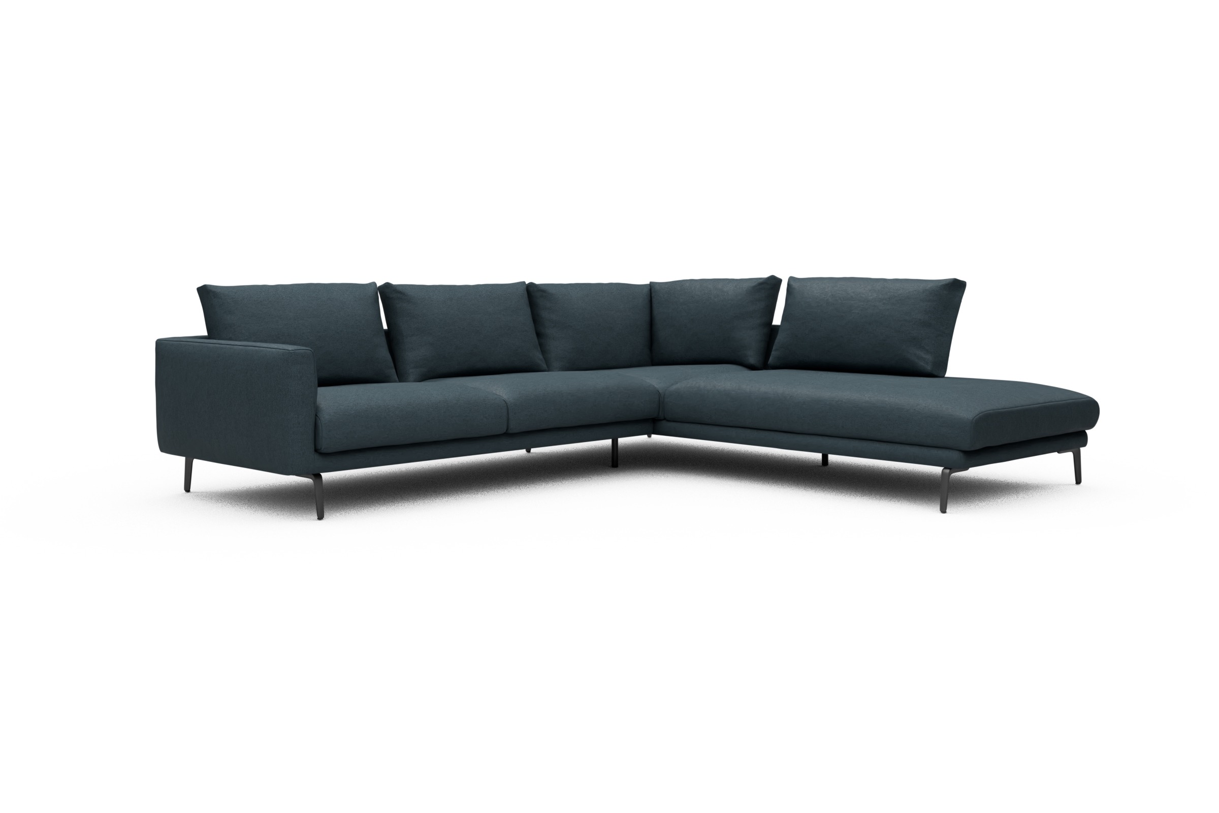 Ecksofa Karl Relax-Ecke rechts mit 2,5-Sitzer Denari-Royal-Blue