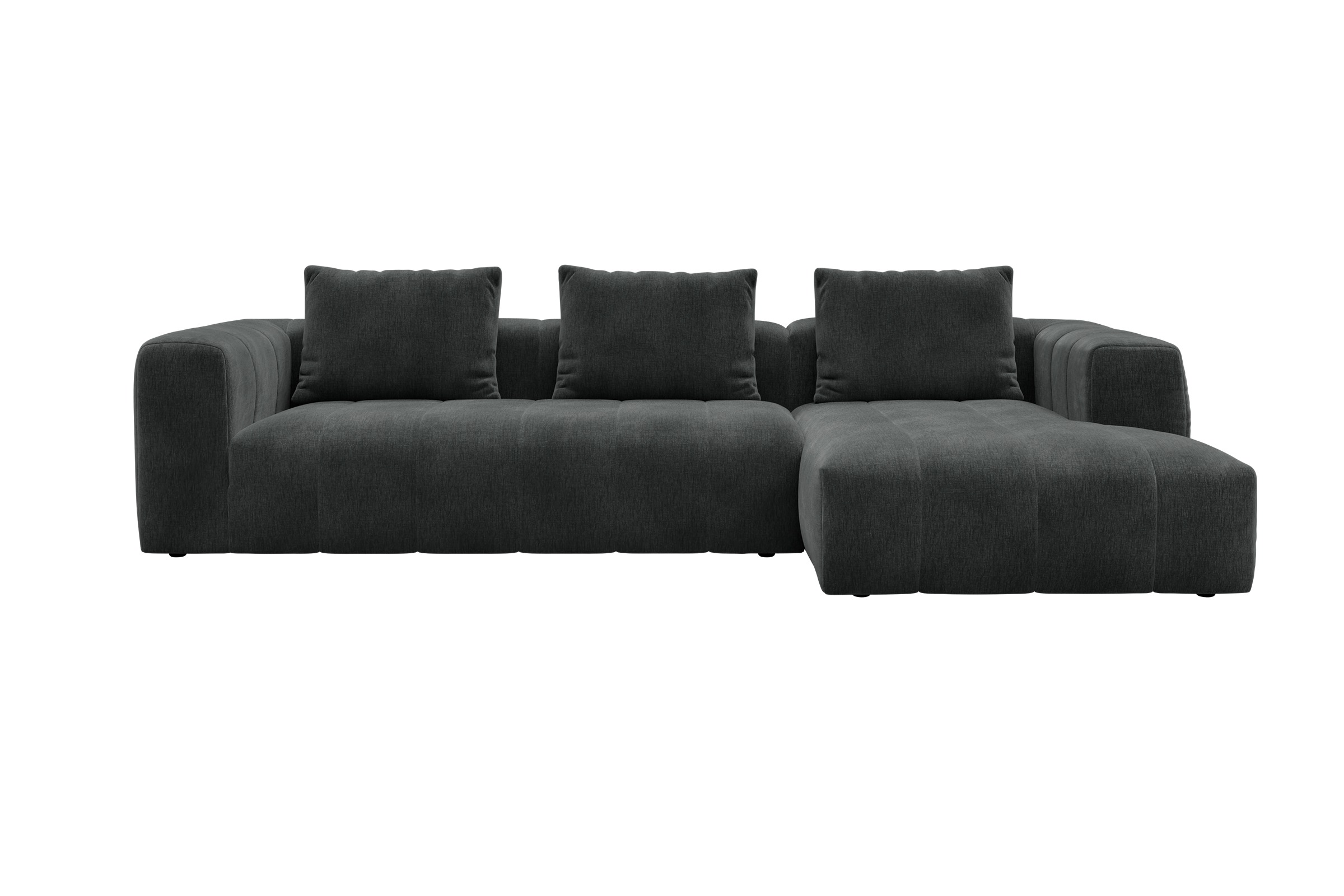 Hugo 2,5-Sitzer Armlehne links mit Chaiselongue Smooth-Deep-Warm-Grey moebelfaktor