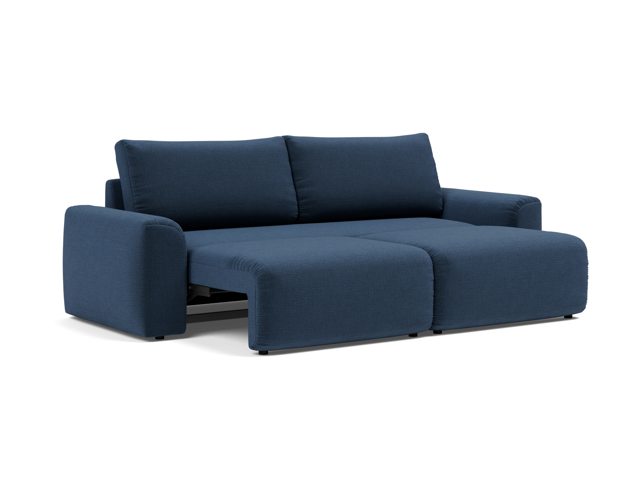 Schlafsofa Norum mit Chunky-Armlehnen Chenille Esina 414-Indigo-Blue