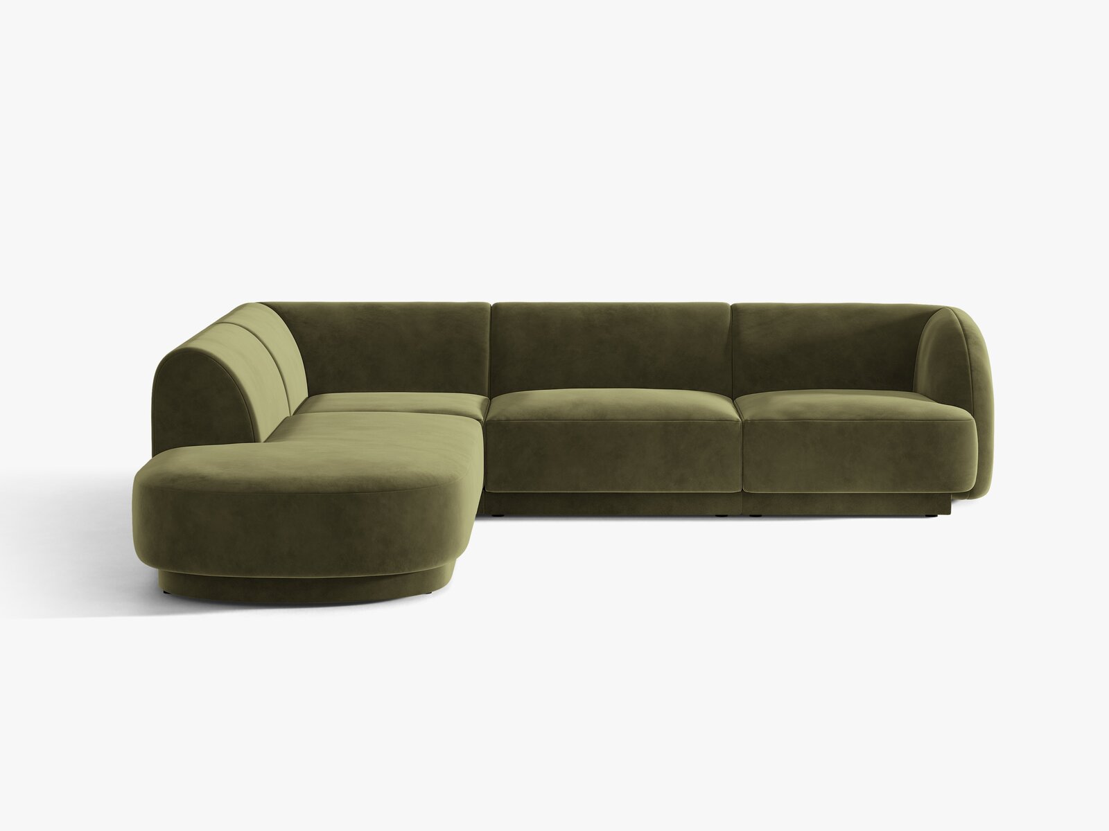 Micadoni Ecksofa Miley 6-Sitzer Links Samt Bluvel Grün