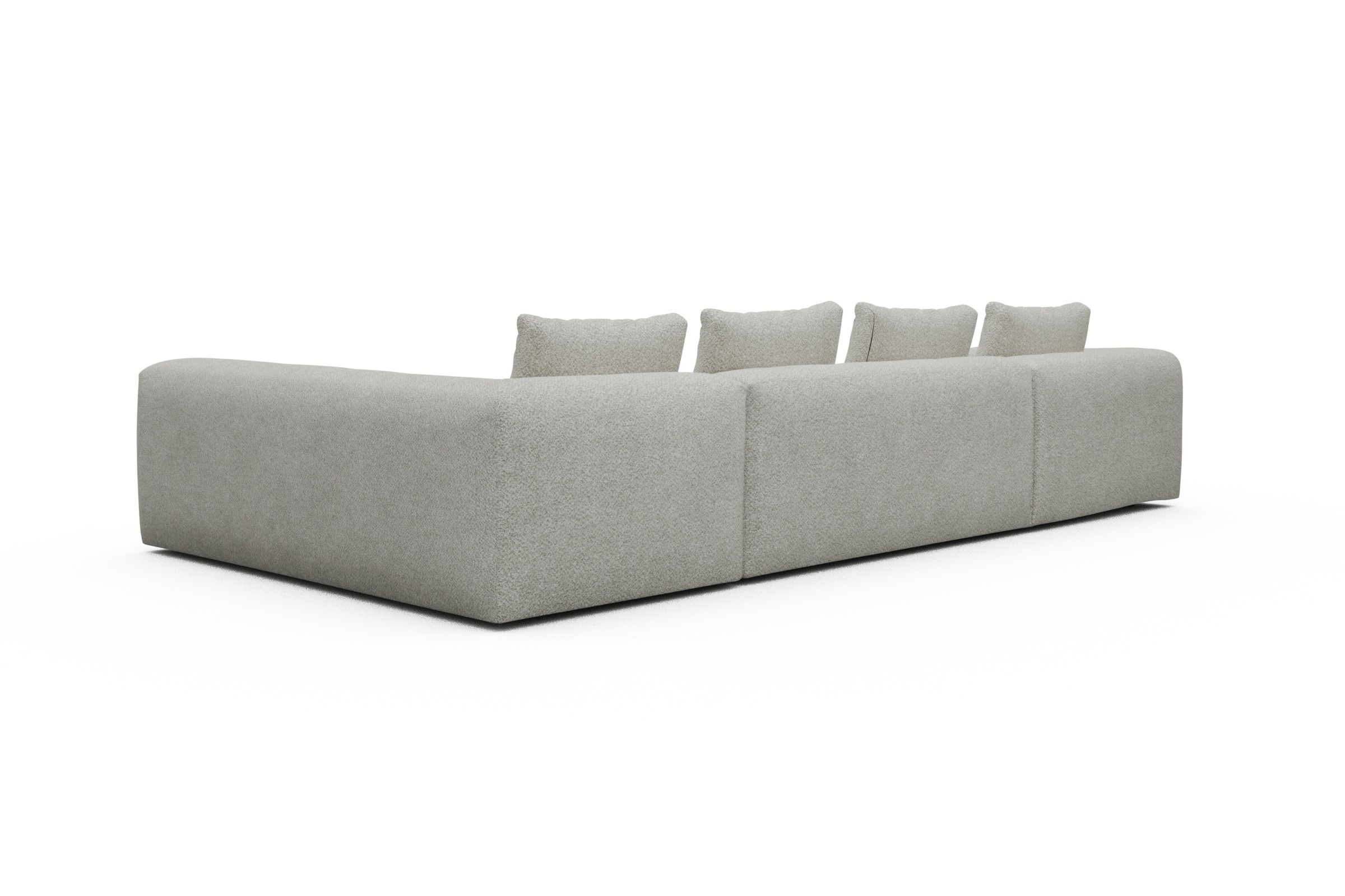 Wohnlandschaft Fred Chaiselongue links mit 2-Sitzer und lange Armlehne rechts Vanora-Warm-Sand