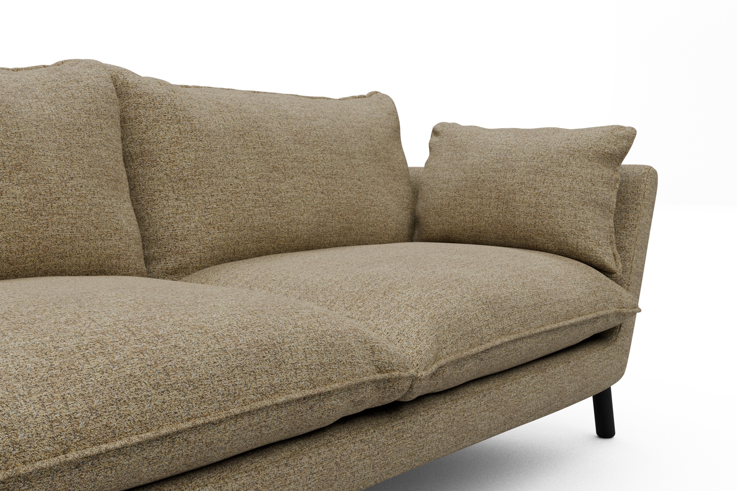 Sofa Emil PREMIUM 2-Sitzer Beinfarbe Eiche Schwarz Carreno-Silician-Yellow