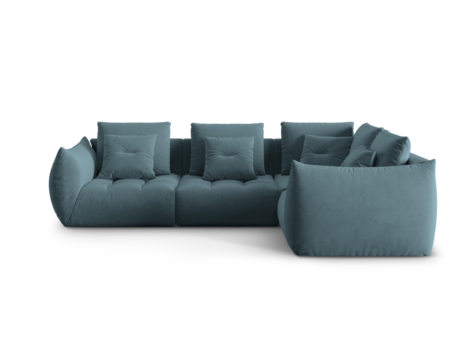 Micadoni Ecksofa Bloom 4-Sitzer Rechts Samt Pastellblau