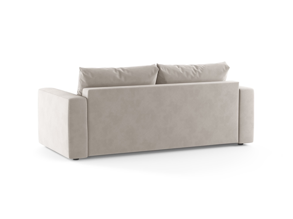 Cosmopolitan Design Schlafsofa Grena 3-Sitzer mit Bettkasten Samt Salvador Beige