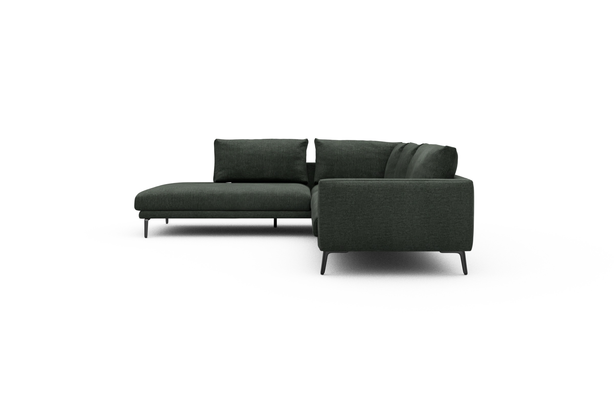 Ecksofa Karl Relax-Ecke links mit 2,5-Sitzer Aivi-Pine-Green