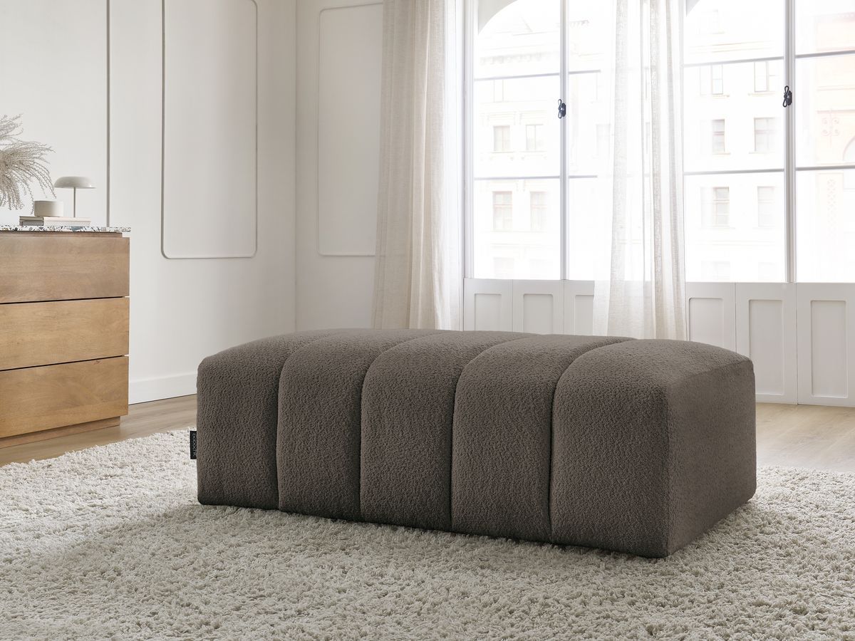 Bobochic Annecy Pouf Bouclé-Stoff Braun