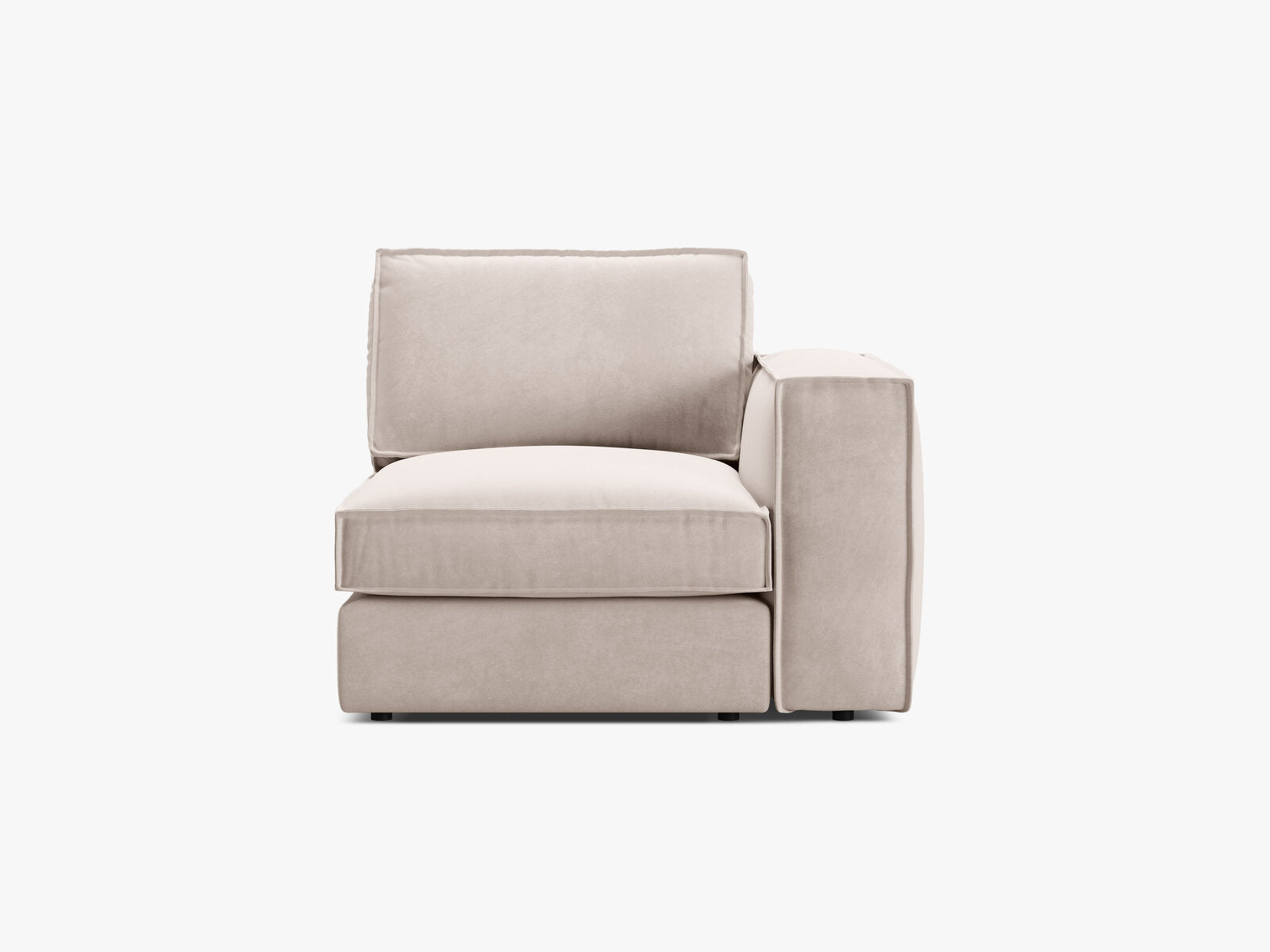 Micadoni Eckmodul mit Armlehne Pola Rechts Samt Salvador Beige