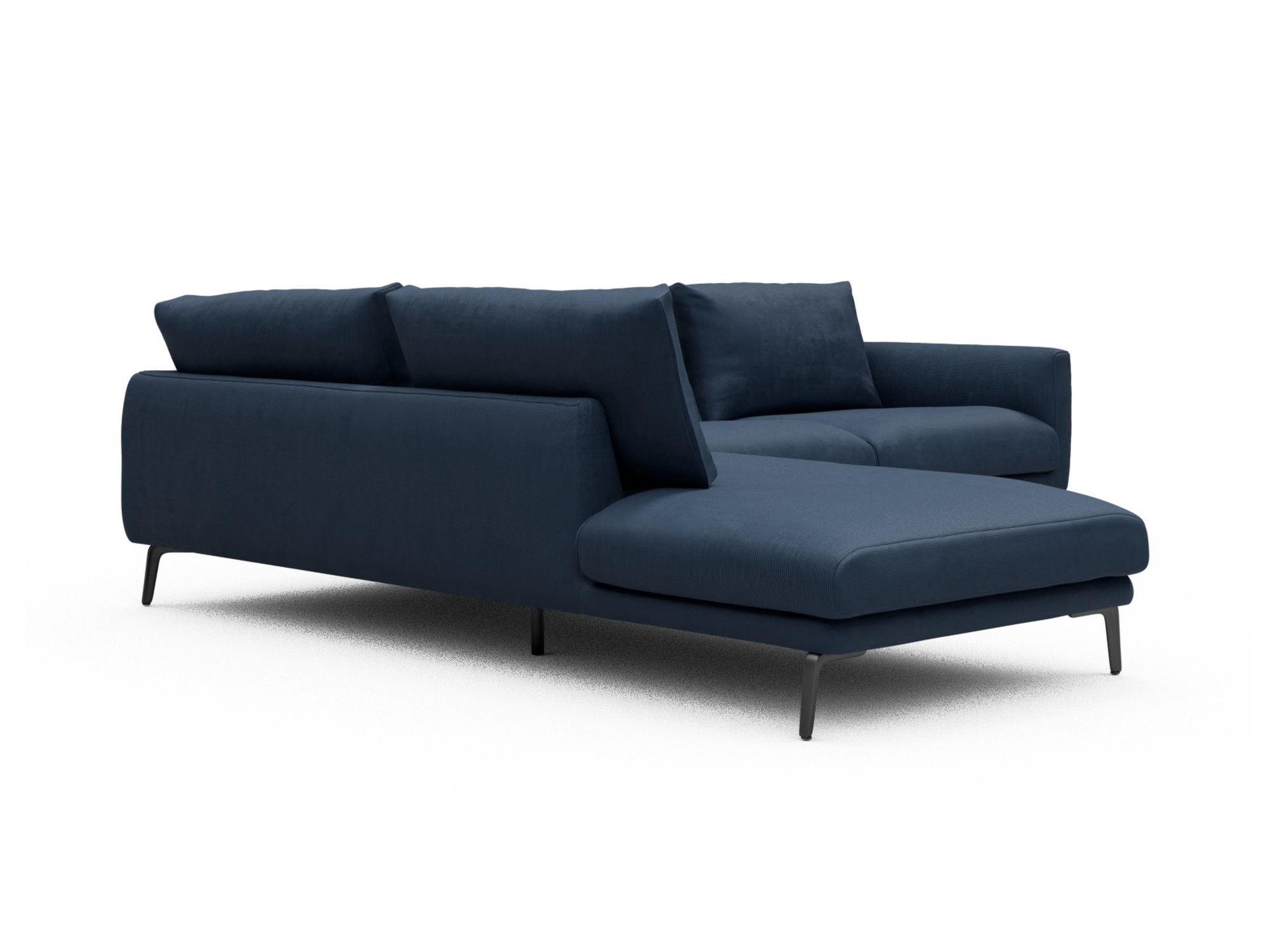 Skandi Home Ecksofa Karl Relax-Ecke links mit 2,5-Sitzer Cordufine-Royal-Blue moebelfaktor