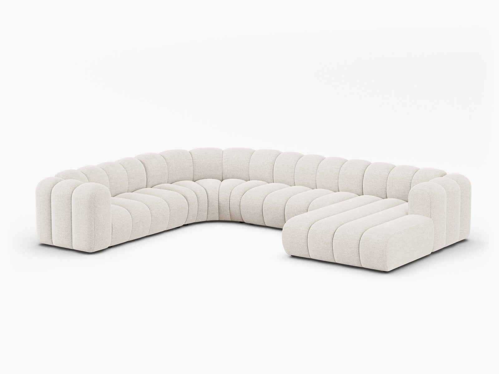 Micadoni Modulares Panorama Ecksofa Lupine 6-Sitzer Links Chenille Eden Helles Beige