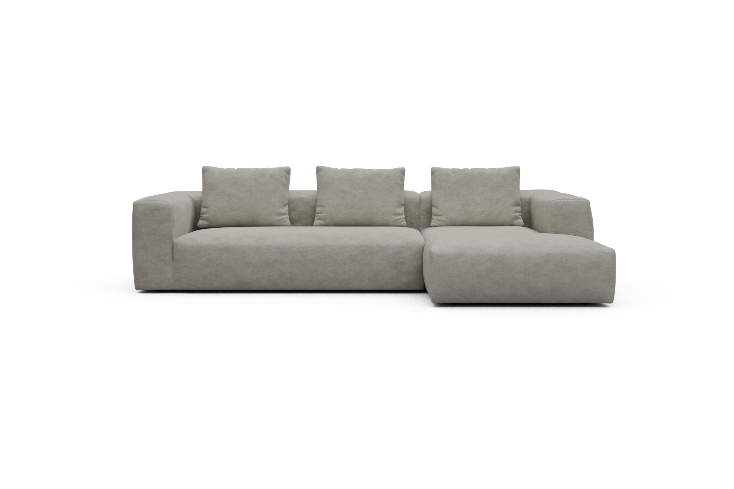 Skandi Home Ecksofa Fred Chaiselongue rechts mit 2,5-Sitzer Carreno-Moon-Stone-White moebelfaktor
