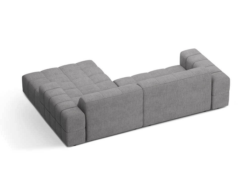 Cosmopolitan Design Ecksofa Chicago 3-Sitzer Chenille Eden Hellgrau Rechts