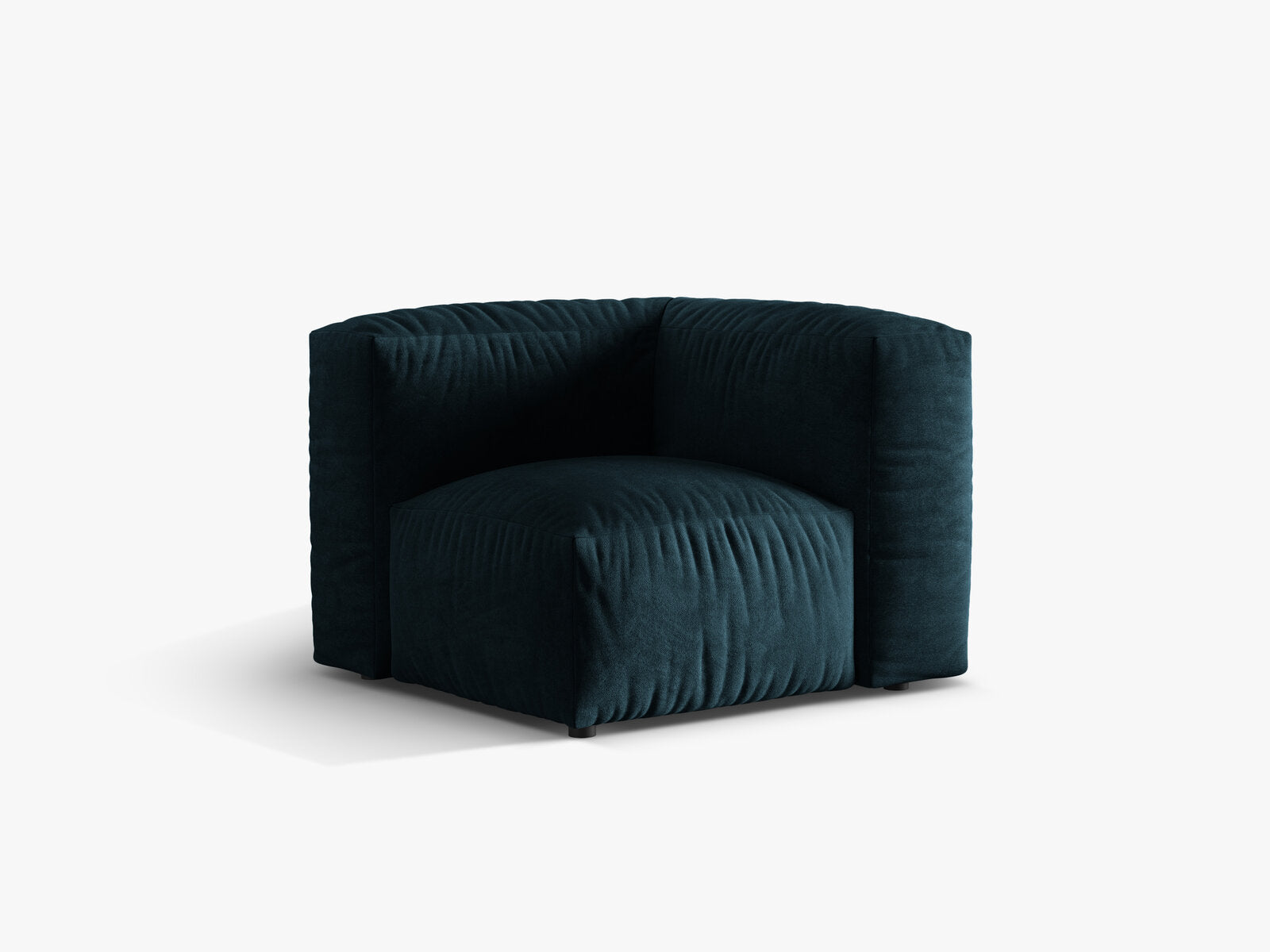 Micadoni Eckmodul Martina 1-Sitzer Klein Samt Vogue Tiefes Petrol